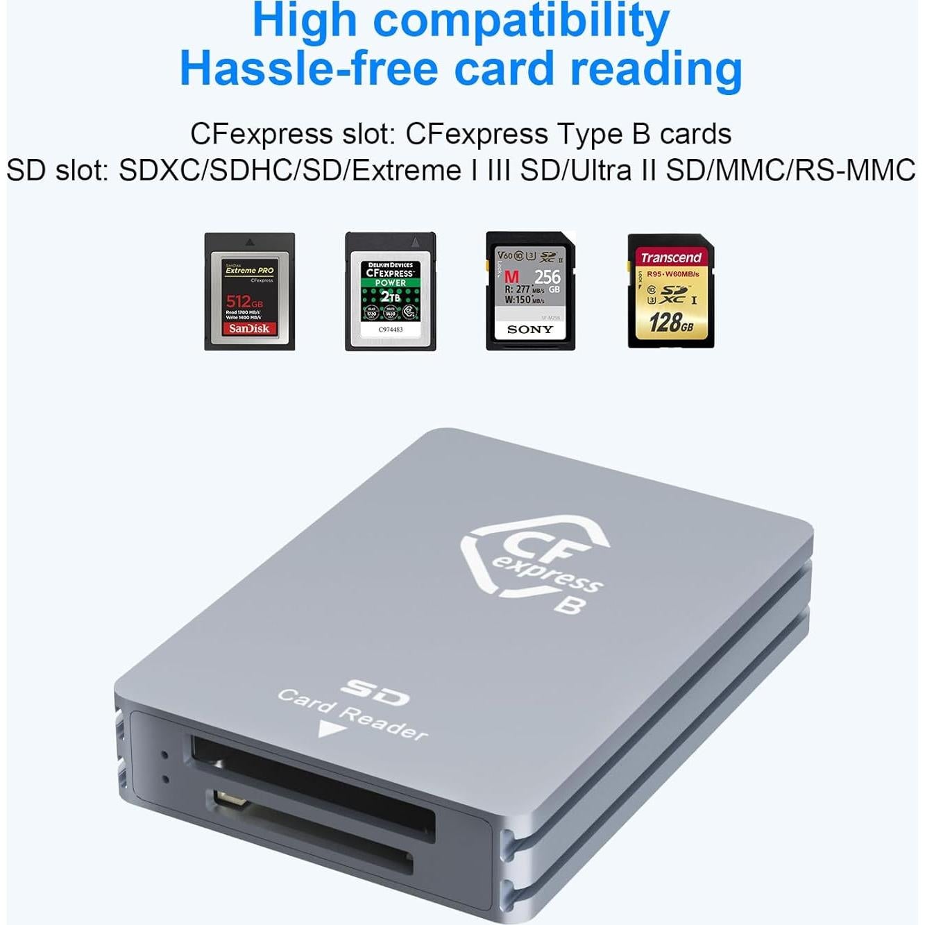 Lector de Tarjetas CFexpress Tipo B/SD Yeemie Pro - USB C 3.2 10Gbps