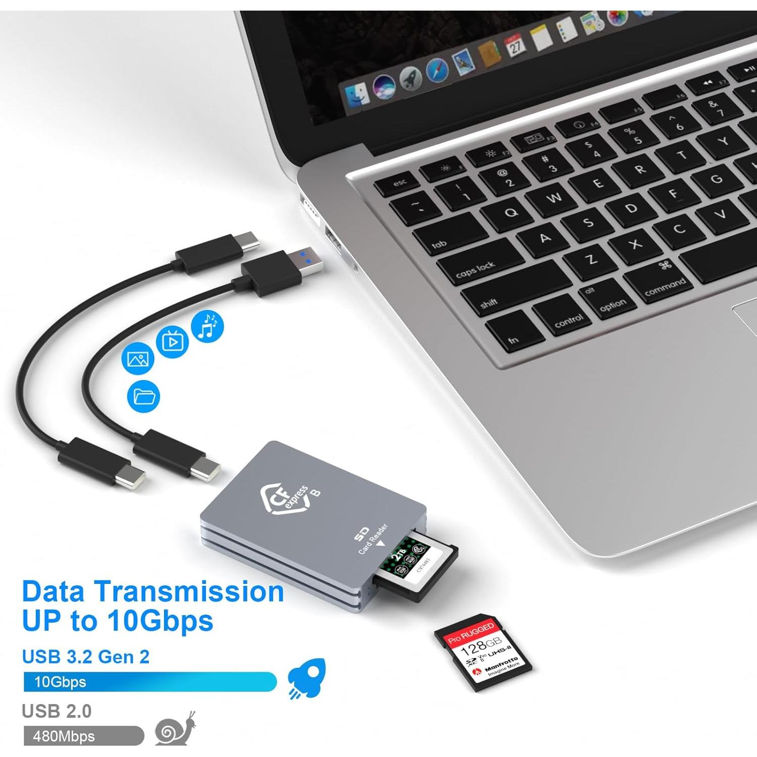 Lector de Tarjetas CFexpress Tipo B/SD Yeemie Pro - USB C 3.2 10Gbps