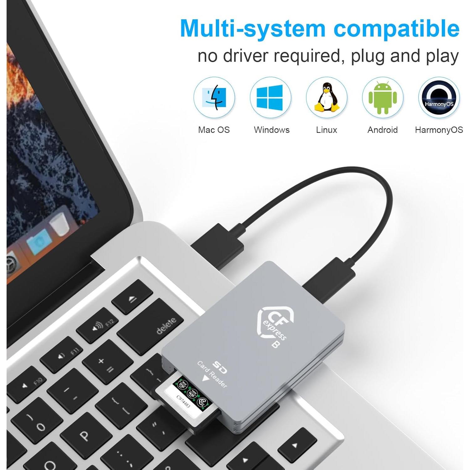 Lector de Tarjetas CFexpress Tipo B/SD Yeemie Pro - USB C 3.2 10Gbps