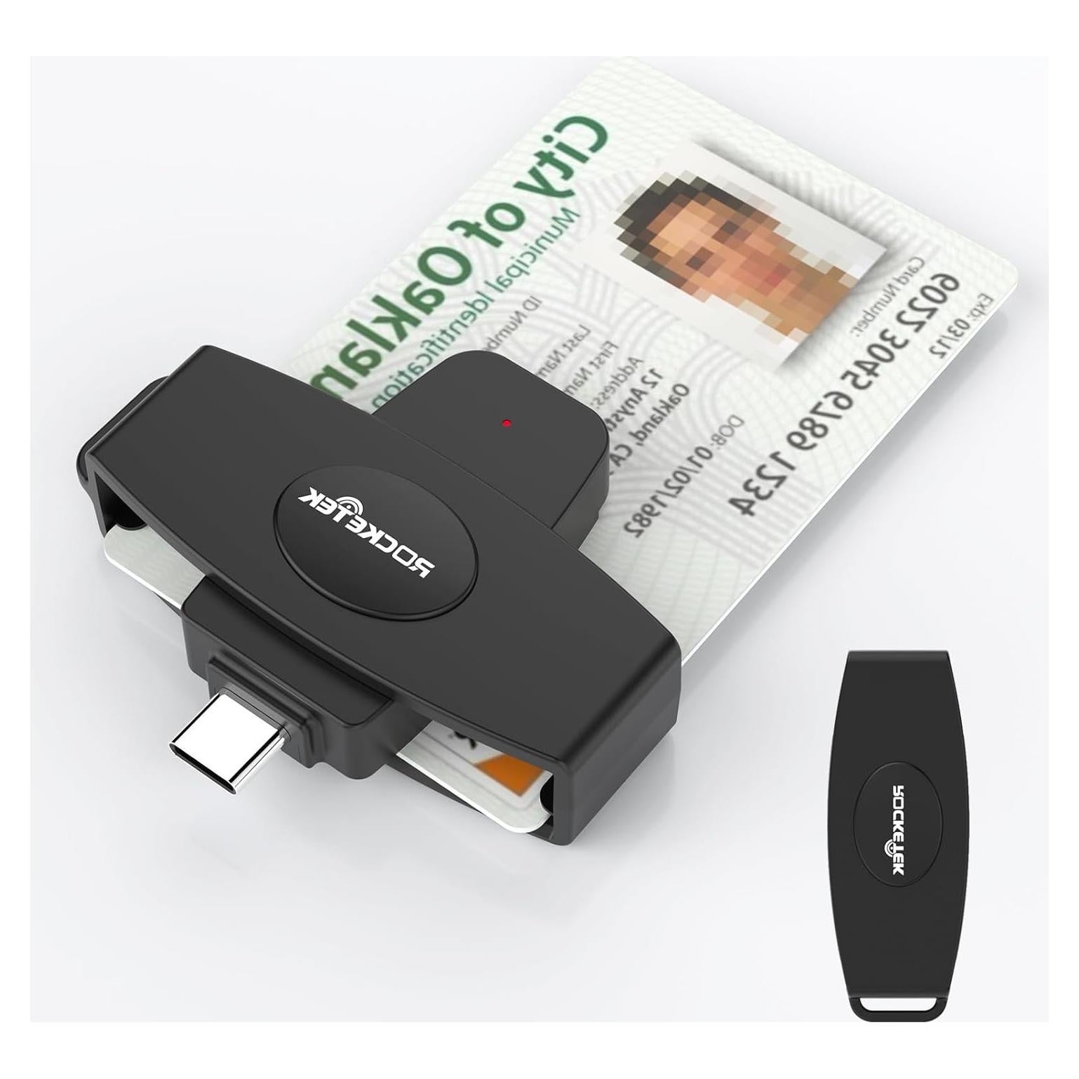 Lector de Tarjeta Inteligente CAC Militar USB C Rocketek - Compatible con Windows, Mac y Linux