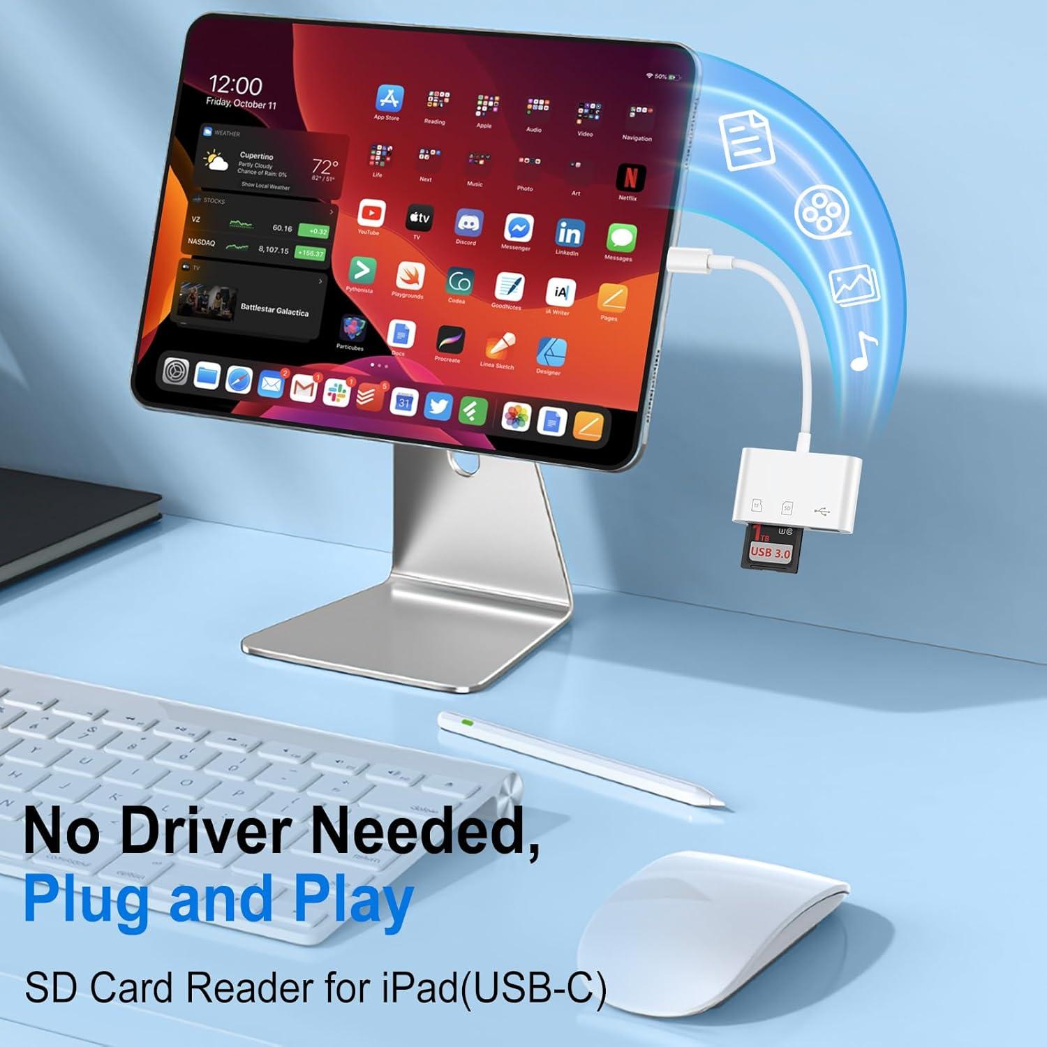 Lector de Tarjetas SD USB C CIQILY 3 en 1 Alta Velocidad