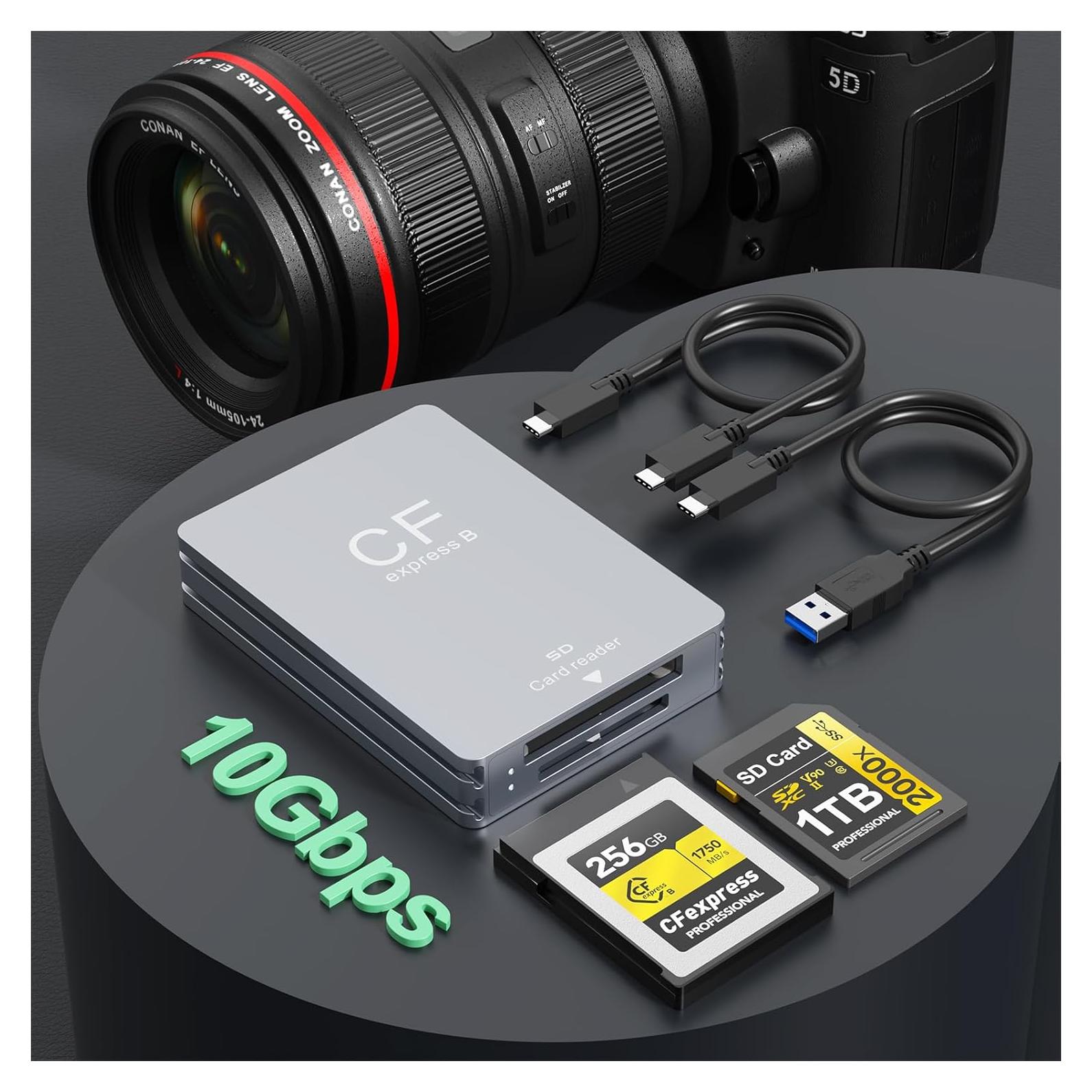 Lector de tarjetas CFexpress Tipo B y SD Rocketek 10Gbps