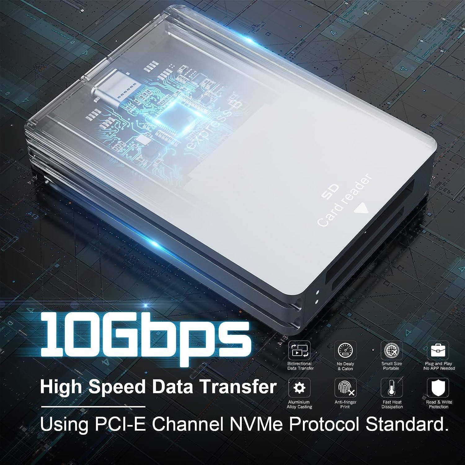 Lector de tarjetas CFexpress Tipo B y SD Rocketek 10Gbps