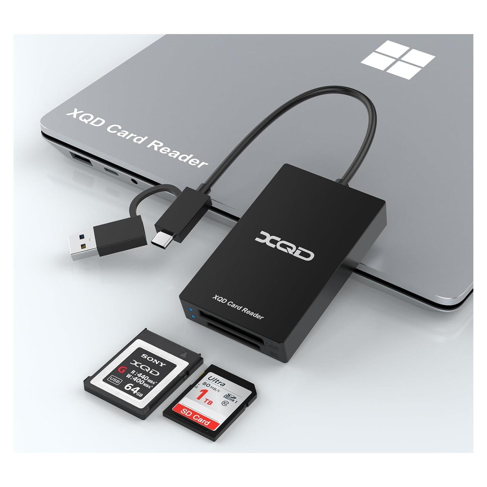 Lector de Tarjetas XQD Rocketek USB Tipo C 5Gbps Doble Ranura