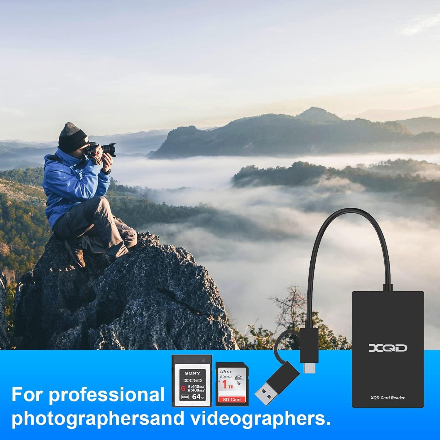 Lector de Tarjetas XQD Rocketek USB Tipo C 5Gbps Doble Ranura