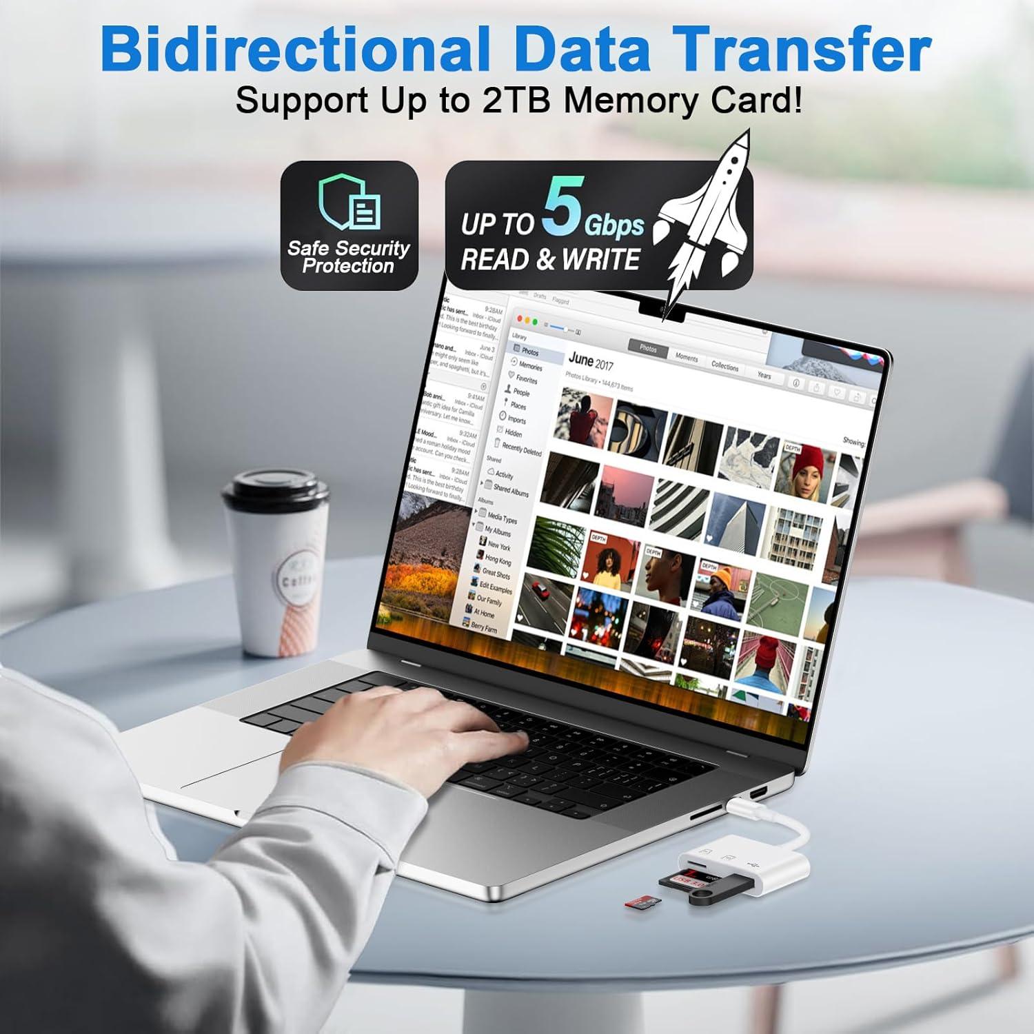 Lector de Tarjetas SD USB-C iHoto para Samsung y iPhone