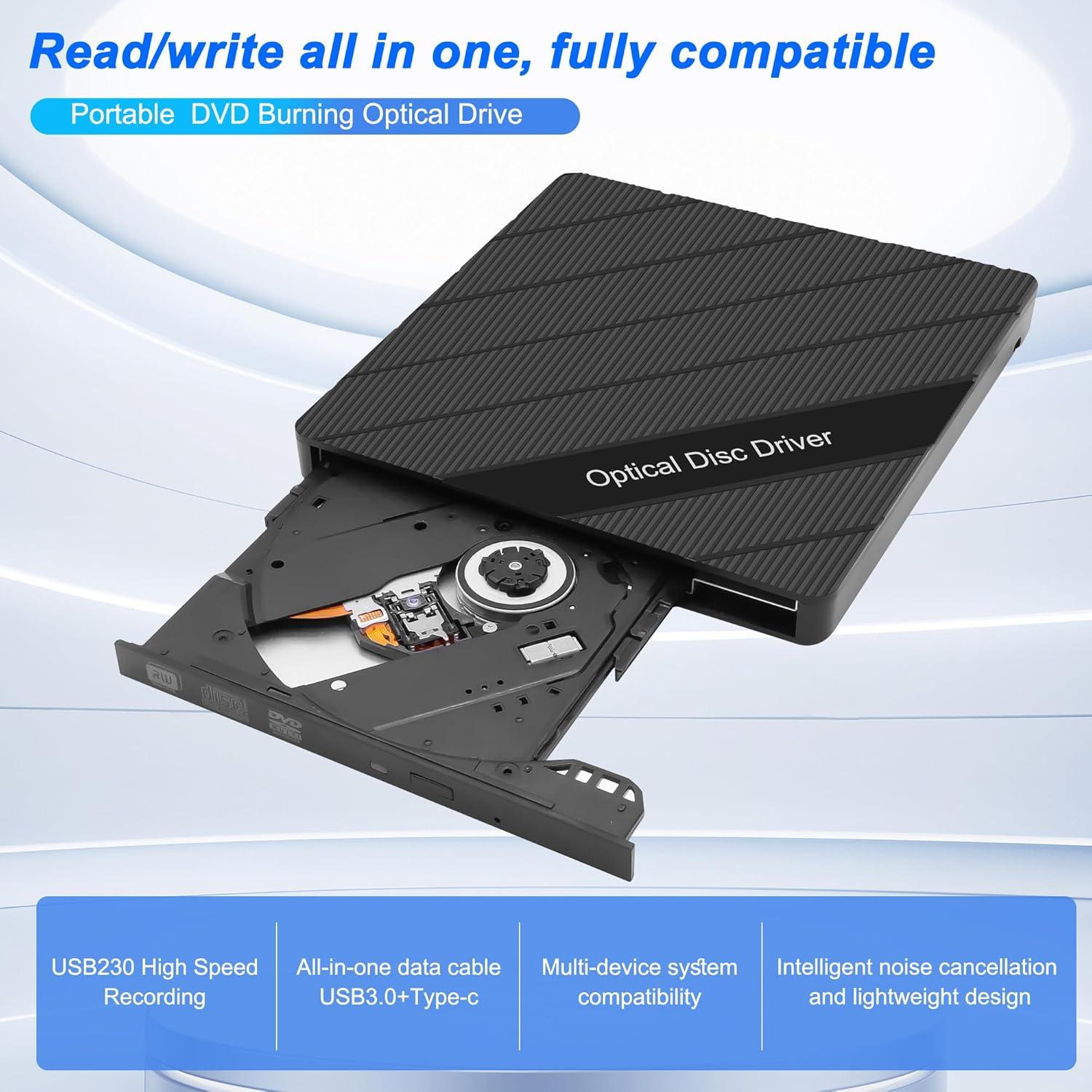 Unidad Externa CD/DVD XMSJSIY USB 3.0 Tipo-C 8 en 1 Portátil