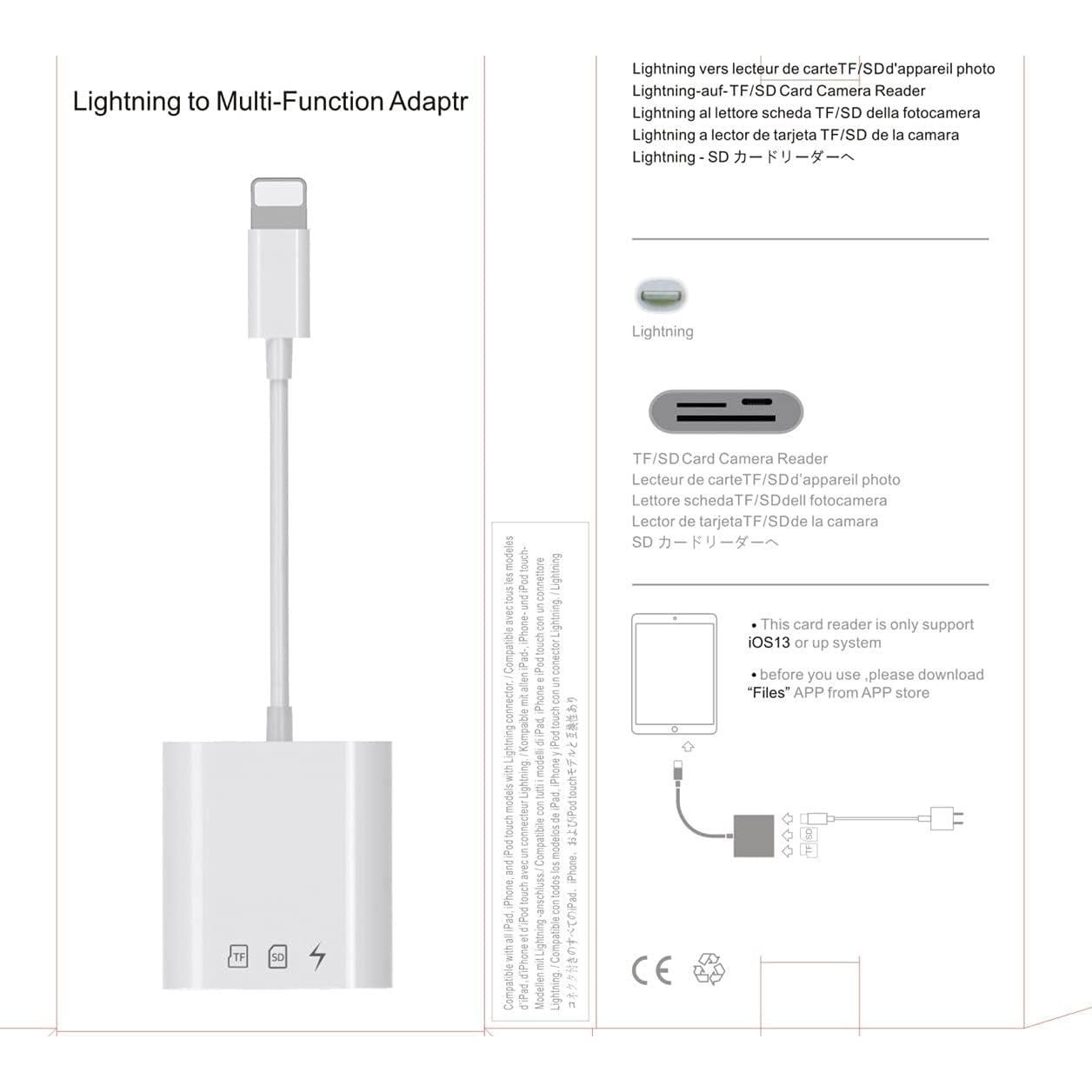 Lector de Tarjetas Lightning a SD y Micro SD Solar