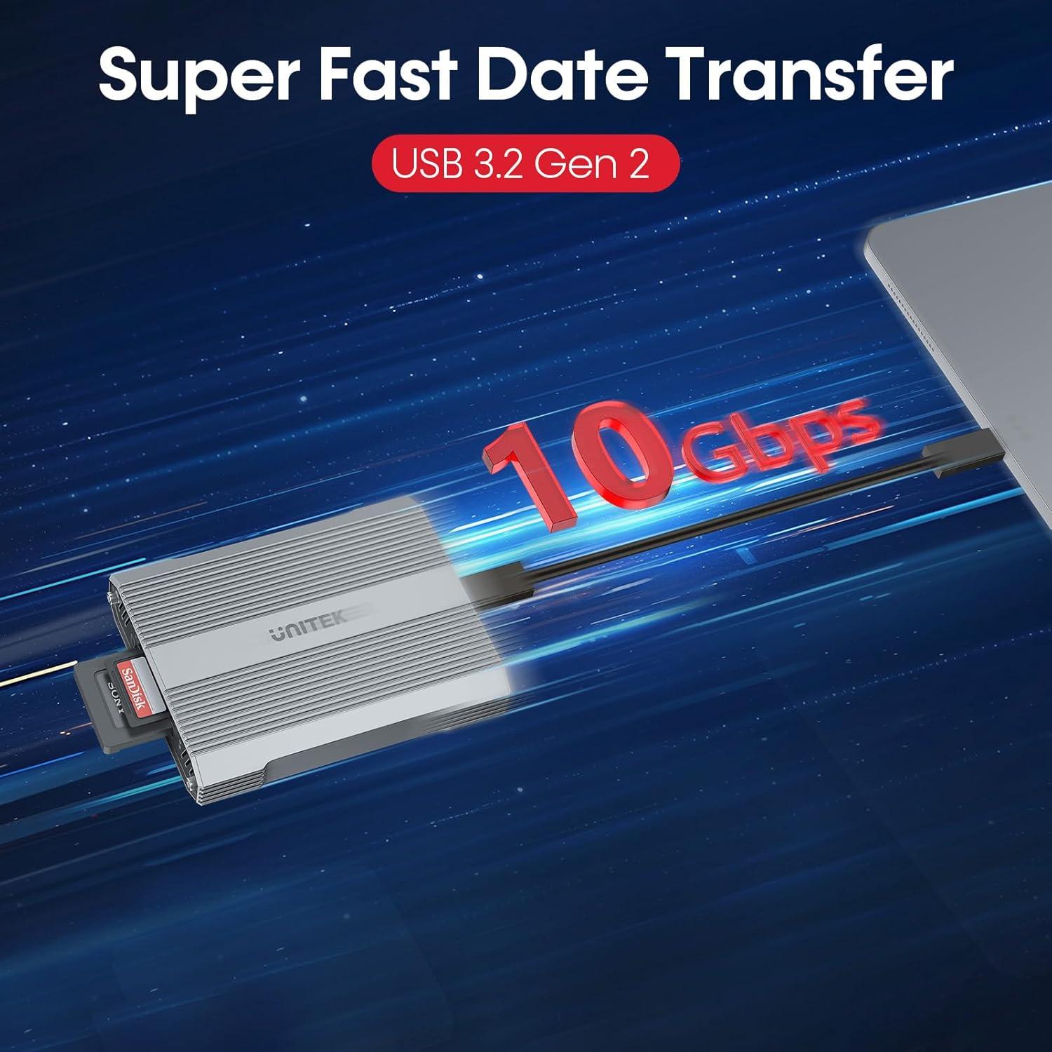 Lector de Tarjetas CFexpress Tipo A y SD Unitek R1022A 10Gbps