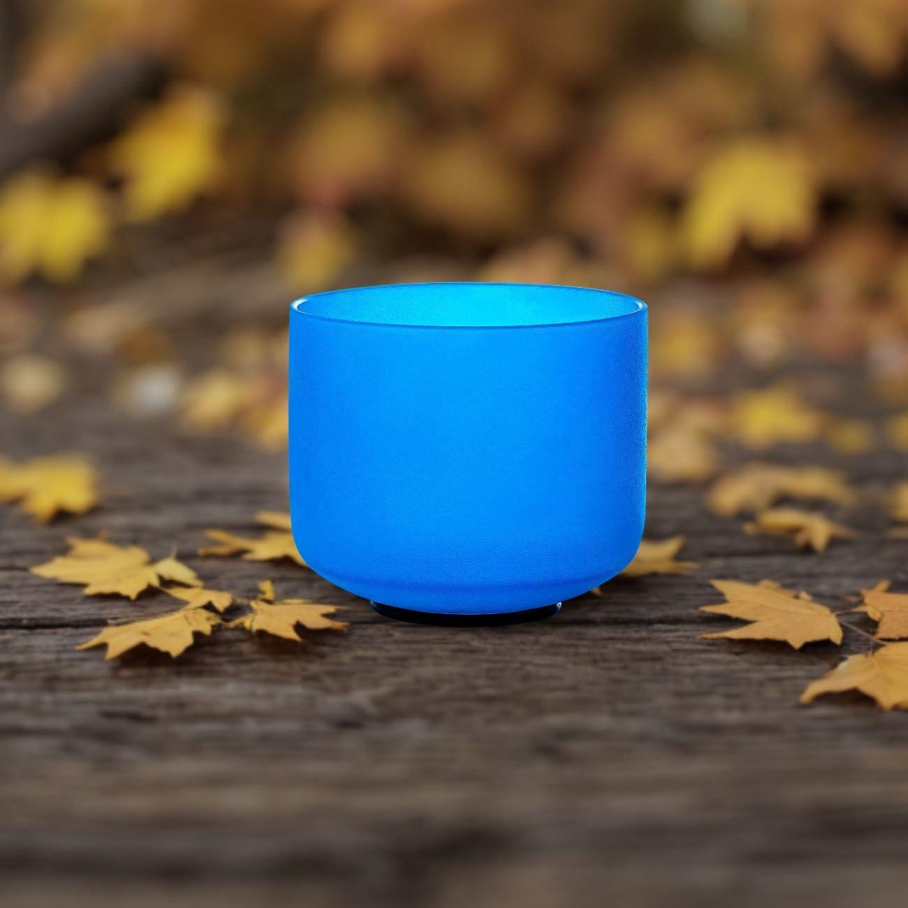 Tazón de Canto de Cristal 20 cm Nota G 432hz con Martillo y Funda