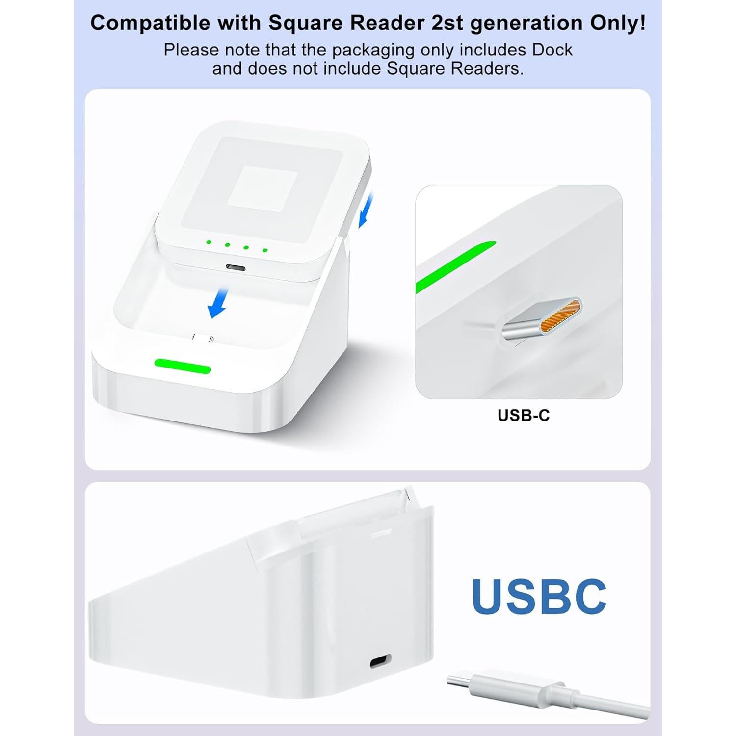 Soporte de Lector Cuadrado VASTHOME USB-C Desmontable