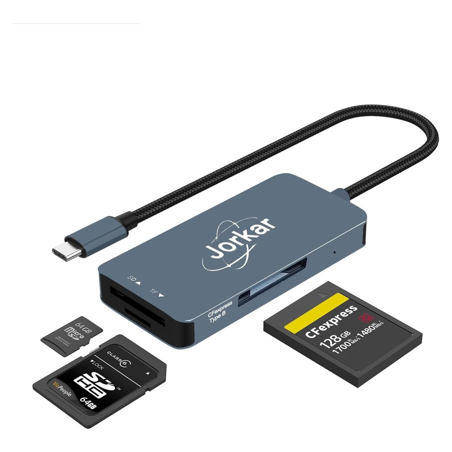 Lector de Tarjetas CFexpress Tipo B Jorkar 3 en 1 USB C