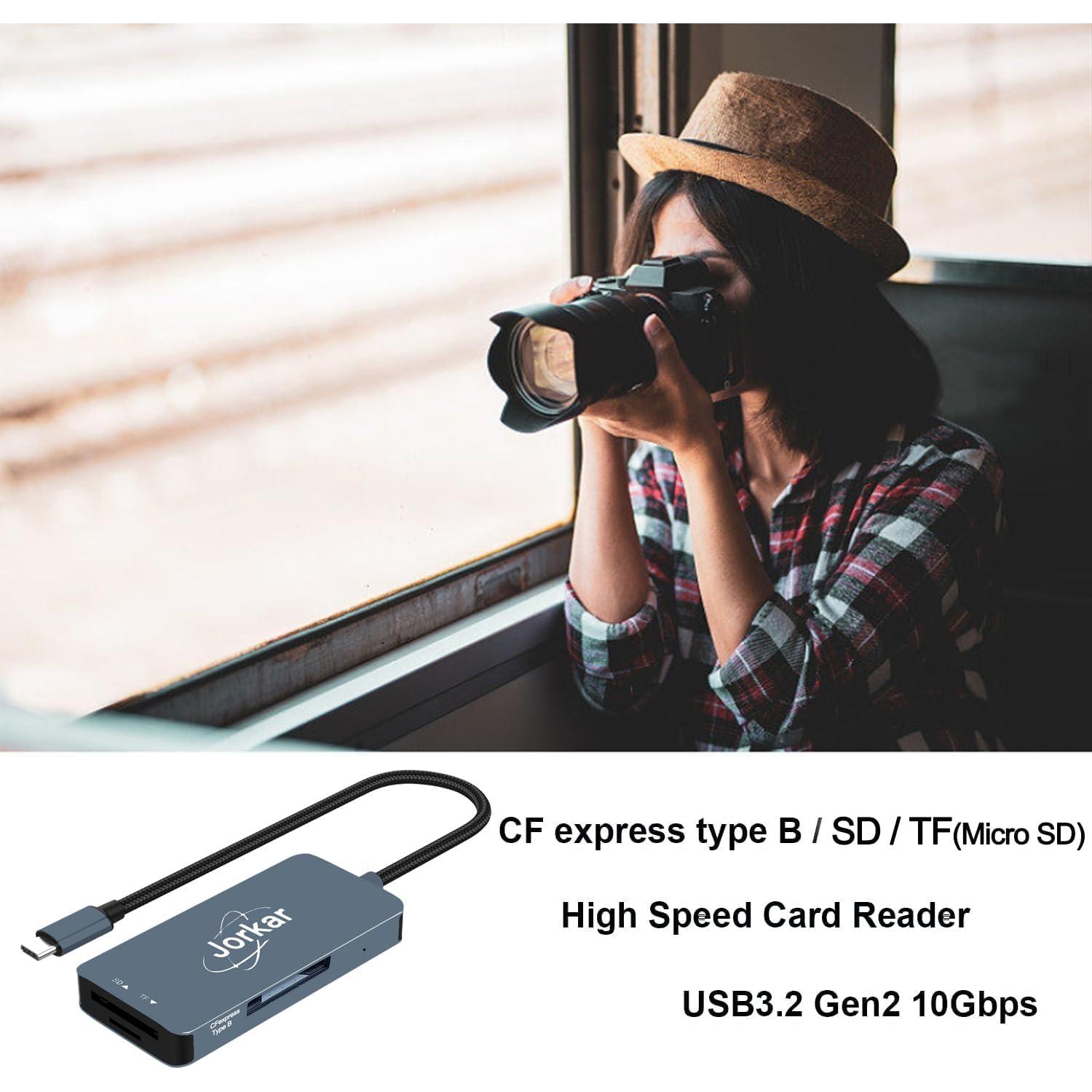 Lector de Tarjetas CFexpress Tipo B Jorkar 3 en 1 USB C