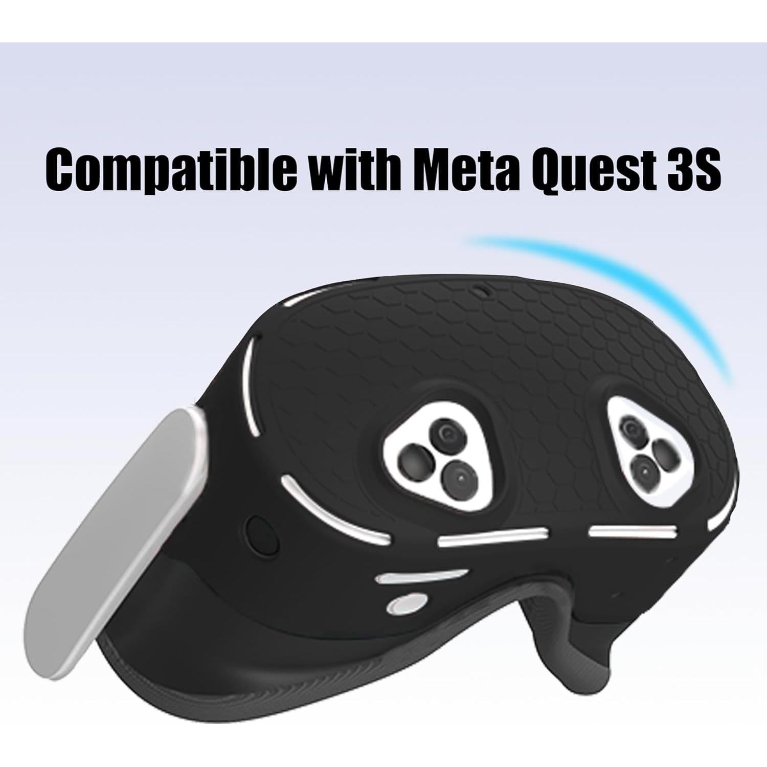 Funda de Silicona KANG YU para Auriculares Meta Quest 3s - Negro