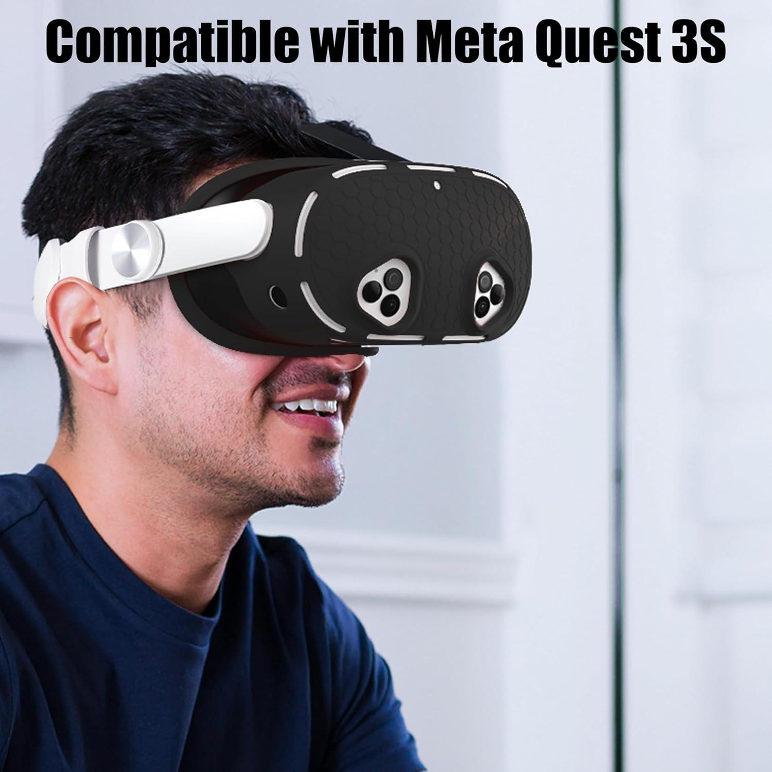 Funda de Silicona KANG YU para Auriculares Meta Quest 3s - Negro