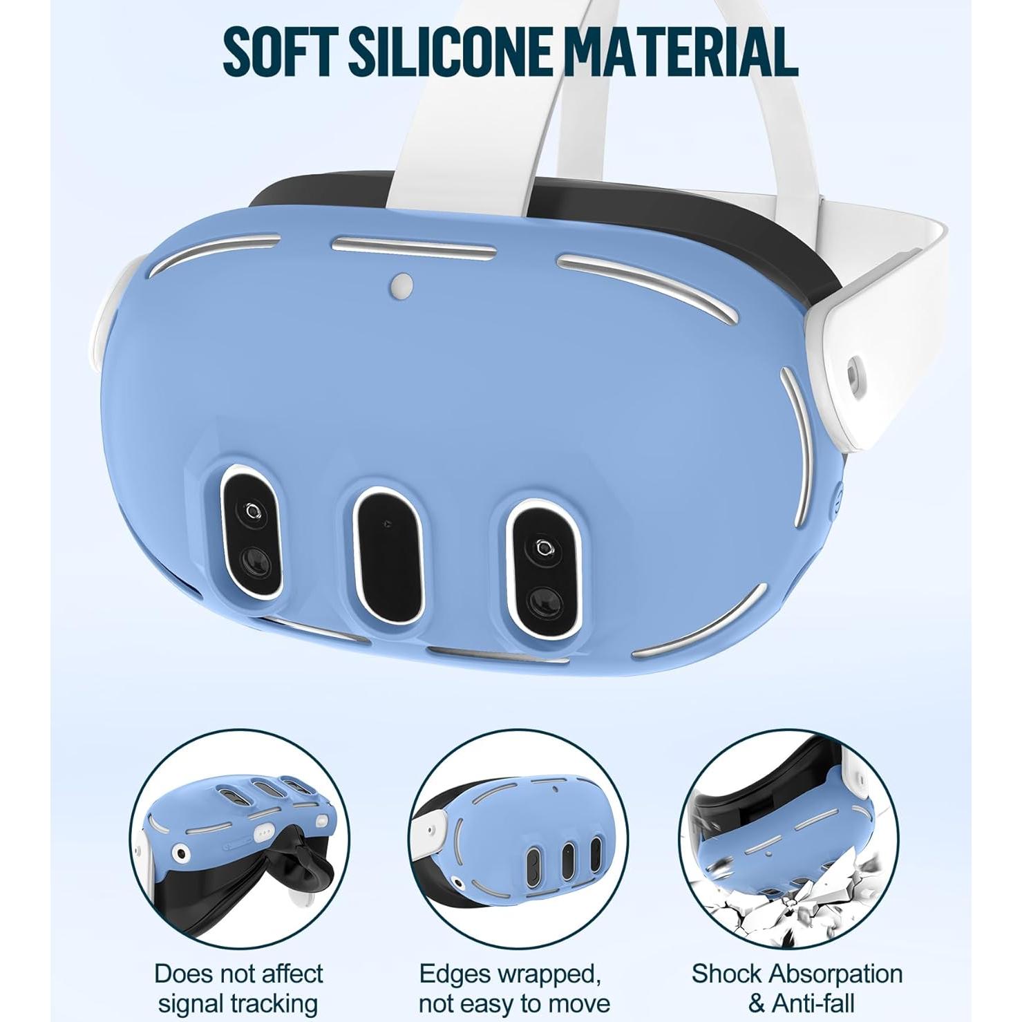 Juego de Cubiertas de Silicona YRXVW para Meta Quest 3 - Protección Completa
