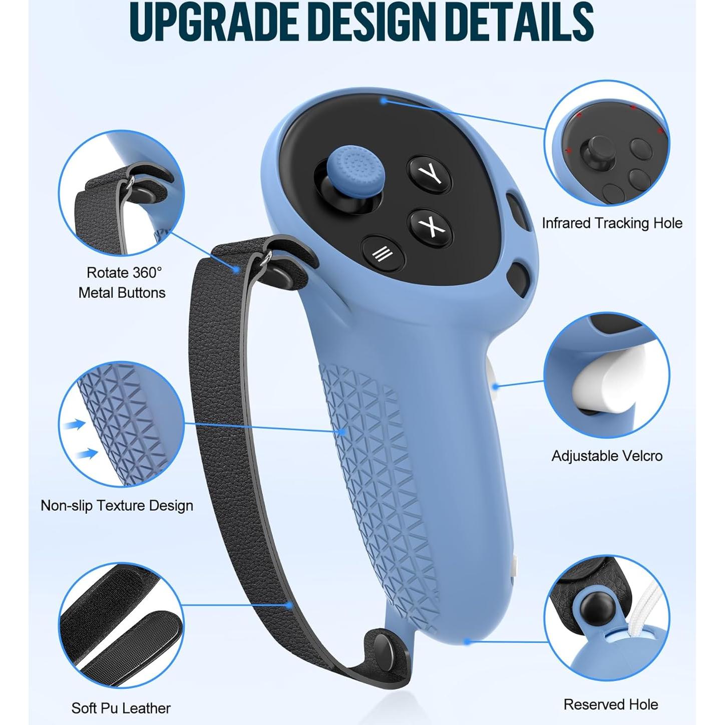 Juego de Cubiertas de Silicona YRXVW para Meta Quest 3 - Protección Completa