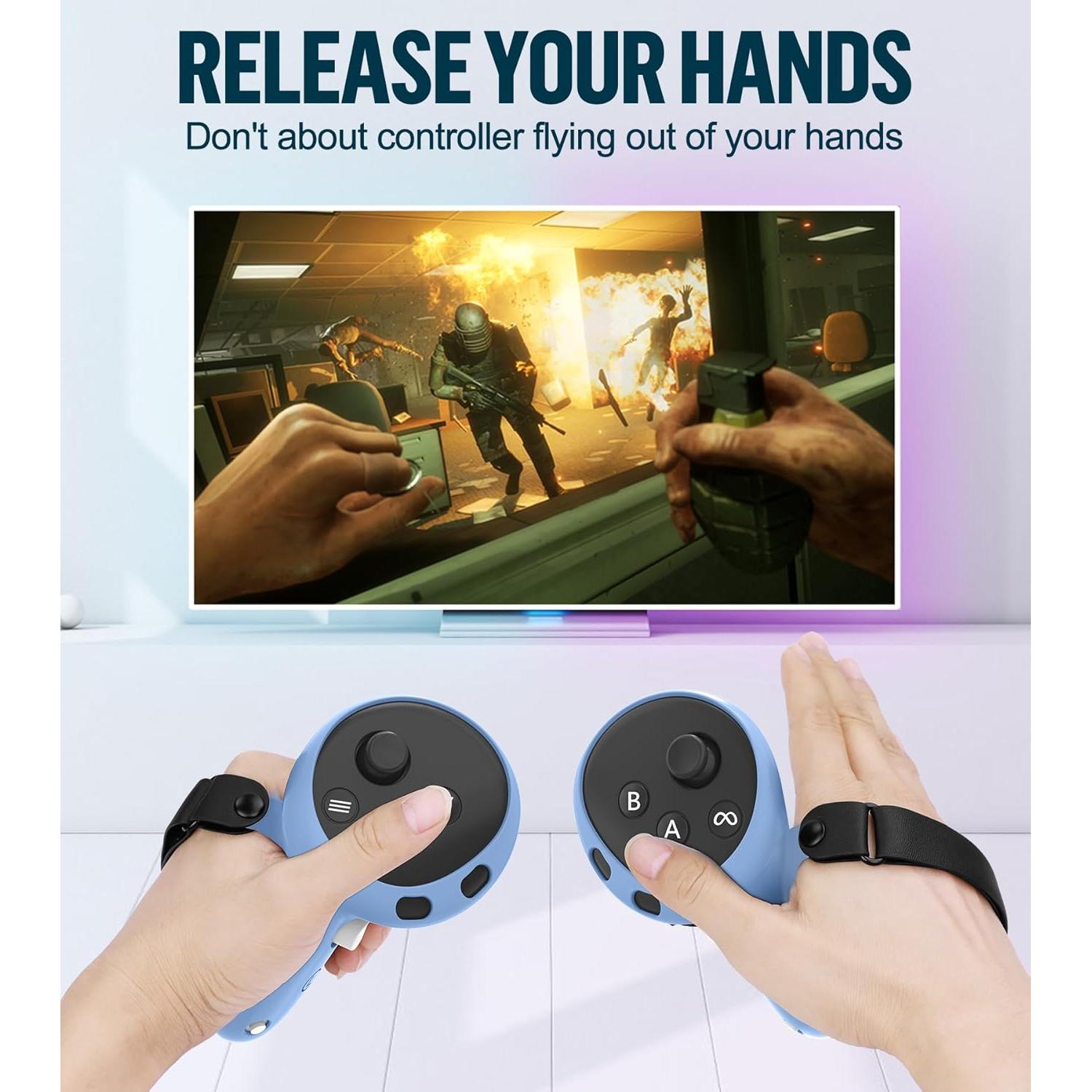 Juego de Cubiertas de Silicona YRXVW para Meta Quest 3 - Protección Completa