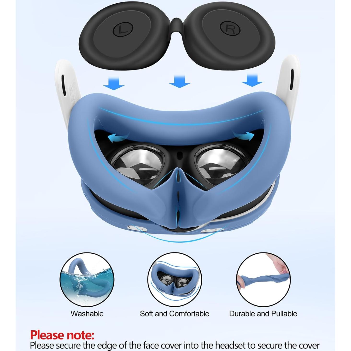 Juego de Cubiertas de Silicona YRXVW para Meta Quest 3 - Protección Completa