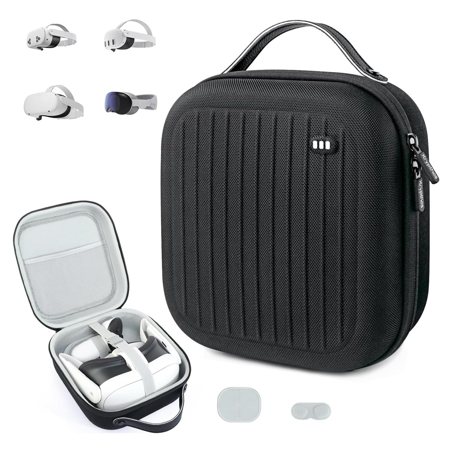 Funda Dura Krypthos para Meta Quest 3S/Quest 3/Quest 2 - Negro