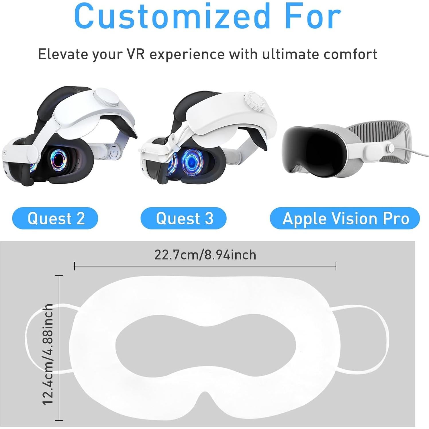 Cubierta Facial VR Desechable FUYAHA para Quest 3 y 2 - 50 Unidades