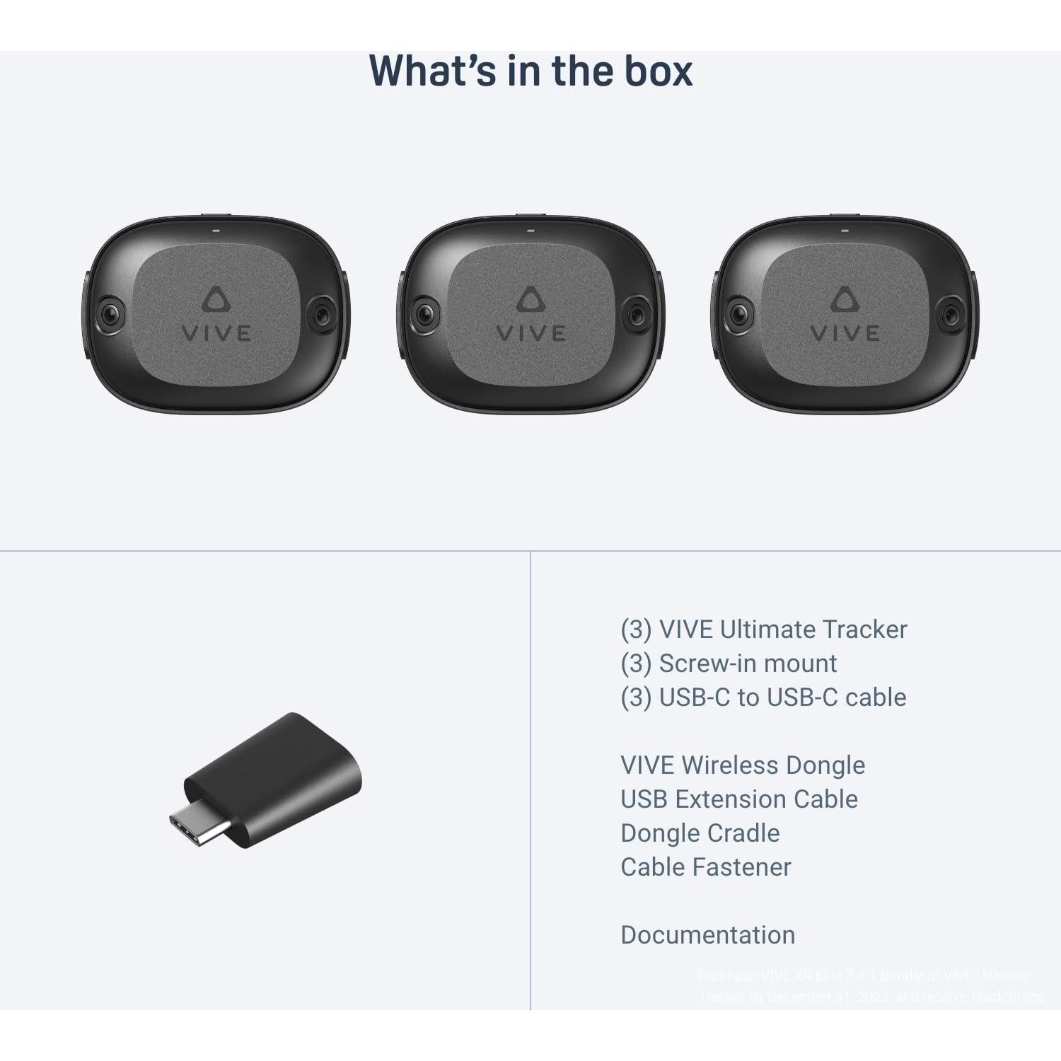 Rastreador VR HTC Vive Ultimate Tracker 3 Pack + Dongle