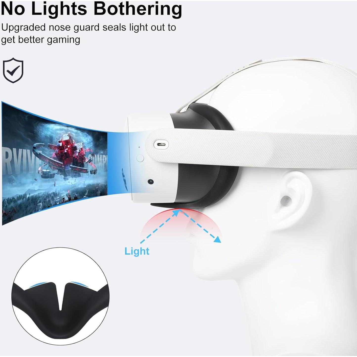 Pad de cara de silicona CBDYWVR para Meta Quest 3S - Negro