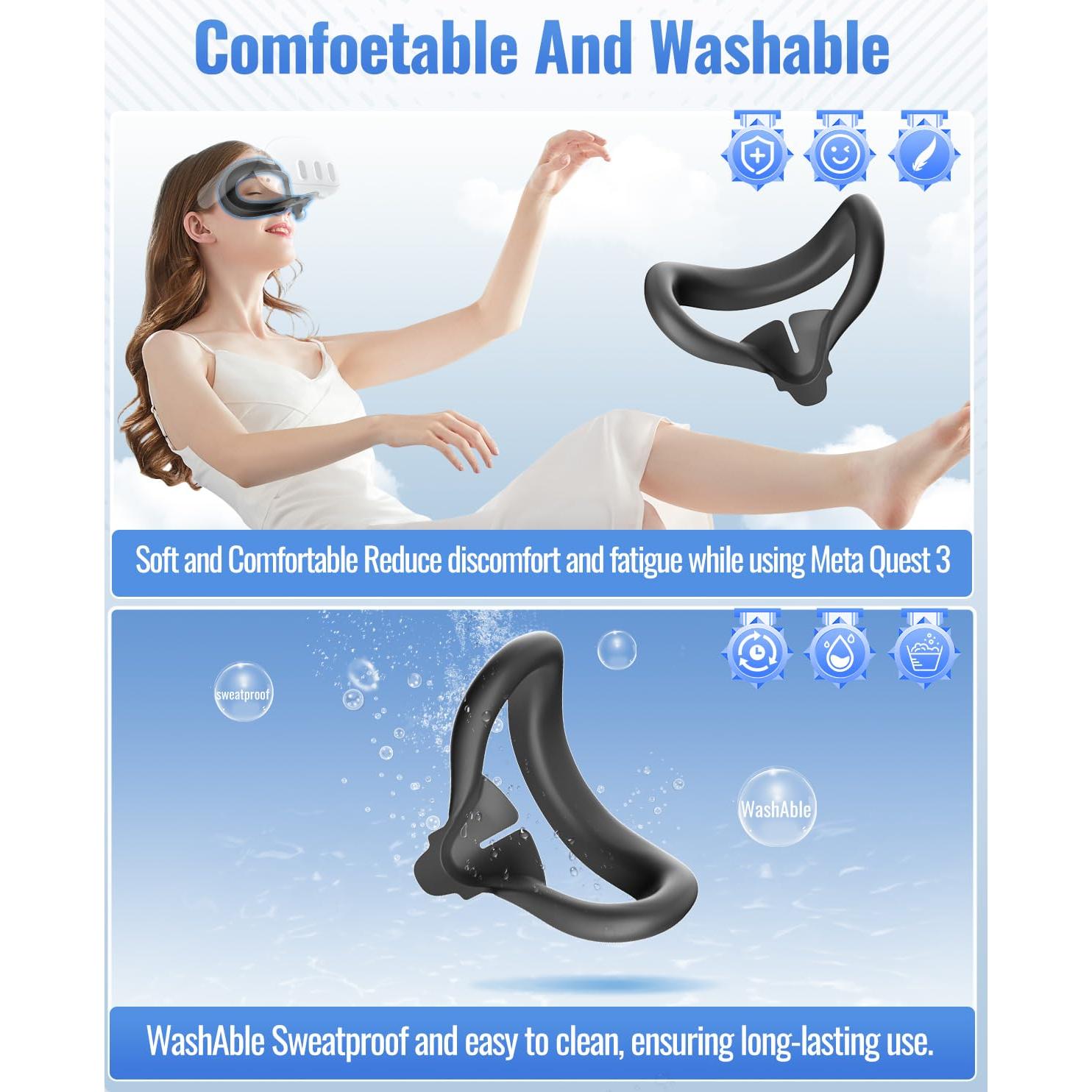 Cubierta de Silicona OLCLSS para Almohadilla Facial Meta Quest 3