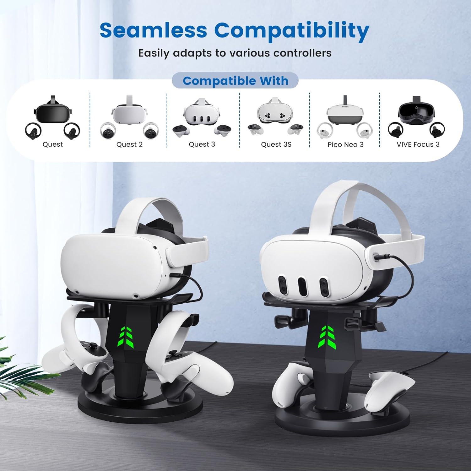 Base de Carga para Auriculares VR Alcopanda Quest 3/2 Soporte Tipo C