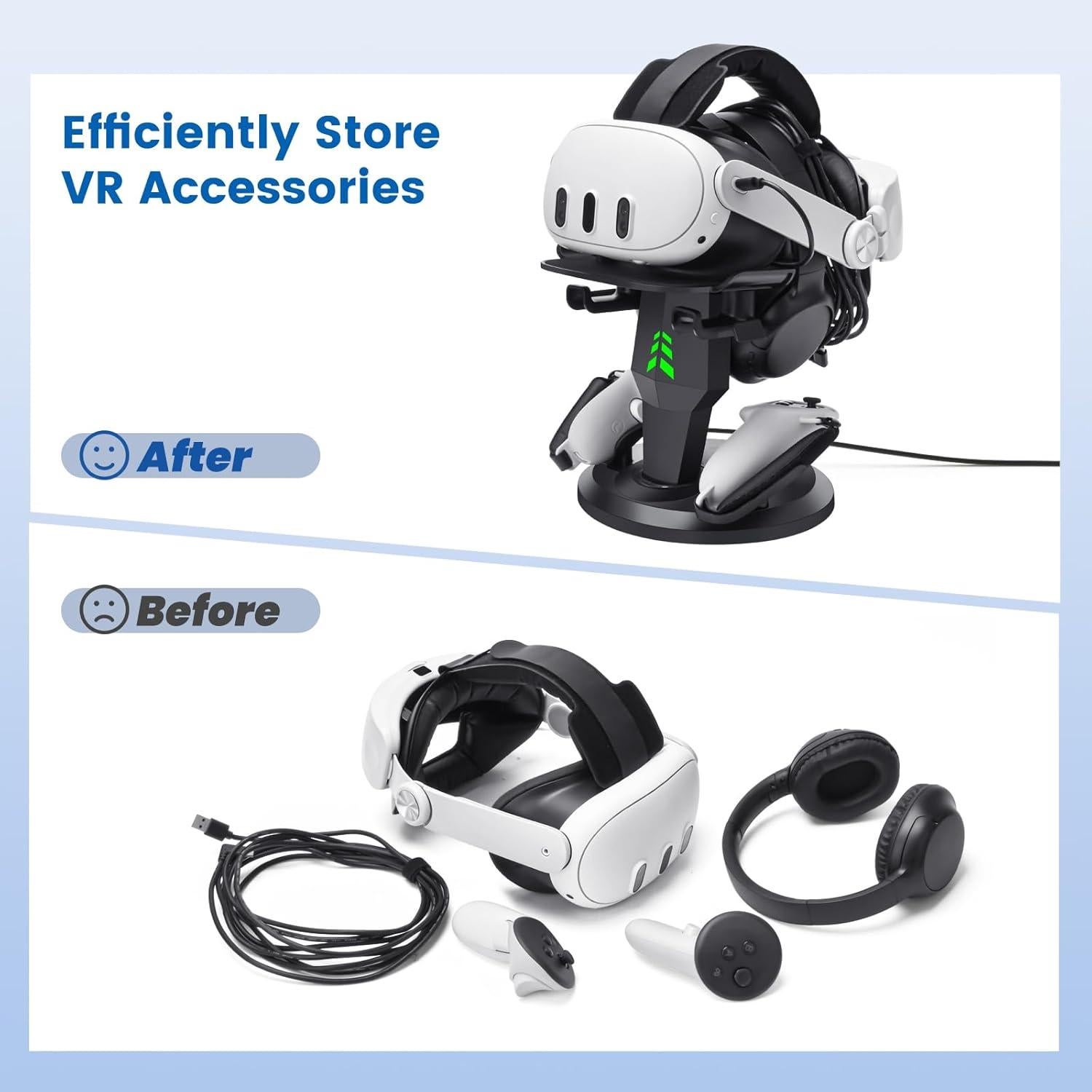 Base de Carga para Auriculares VR Alcopanda Quest 3/2 Soporte Tipo C