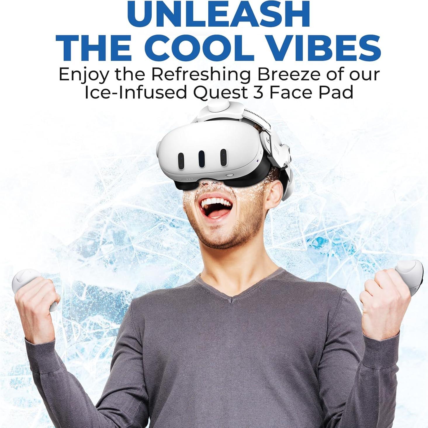 Almohadilla Facial Refrigerante DESTEK para Meta Quest 3 - Gel Frío