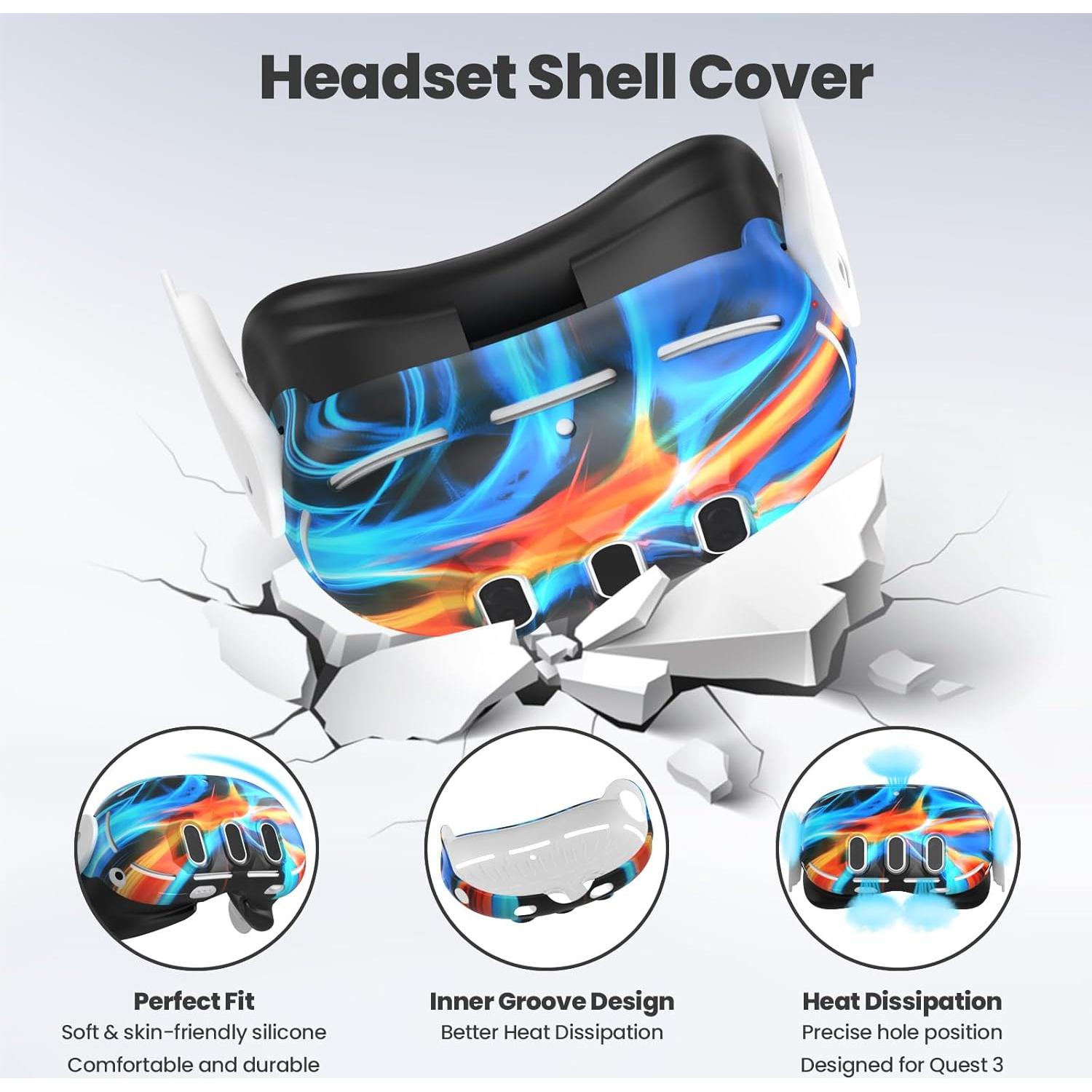 Accesorios VR KANG YU para Meta Quest 3 - Correa y Cubiertas