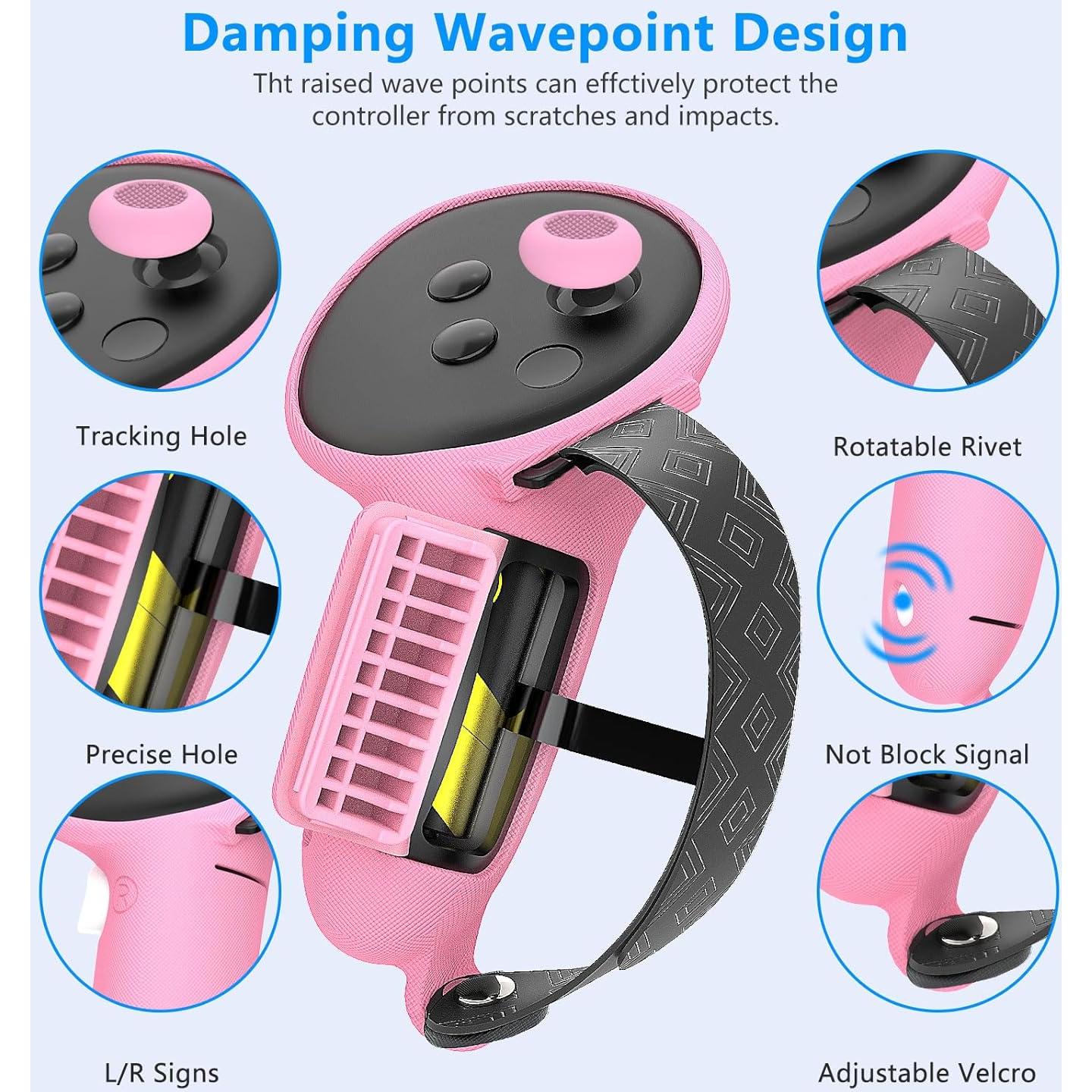 Juego de Cubiertas Protectores para Meta Quest 3 - MTomatoVR Rosa