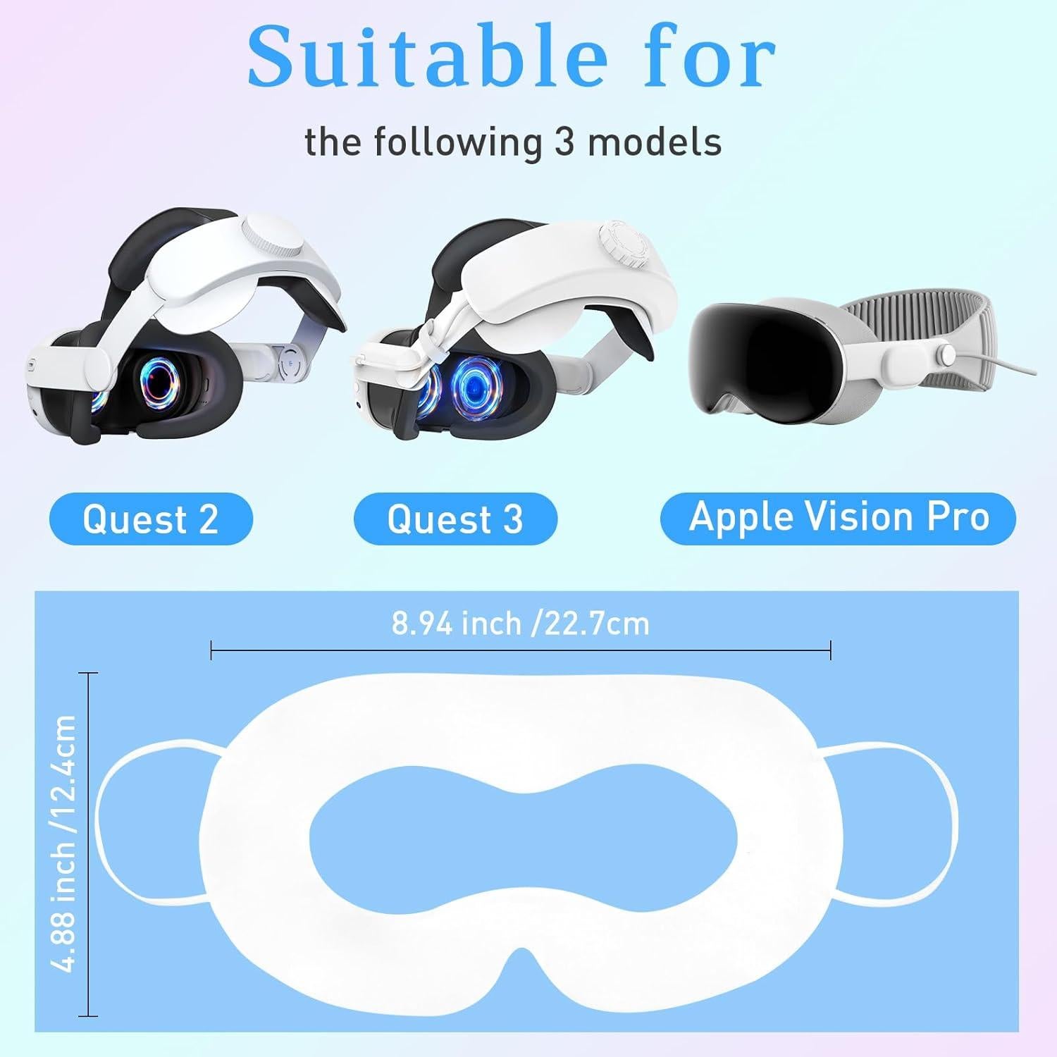 Cubiertas Faciales VR Desechables Yoposeo 40 Pcs para Quest 2/3