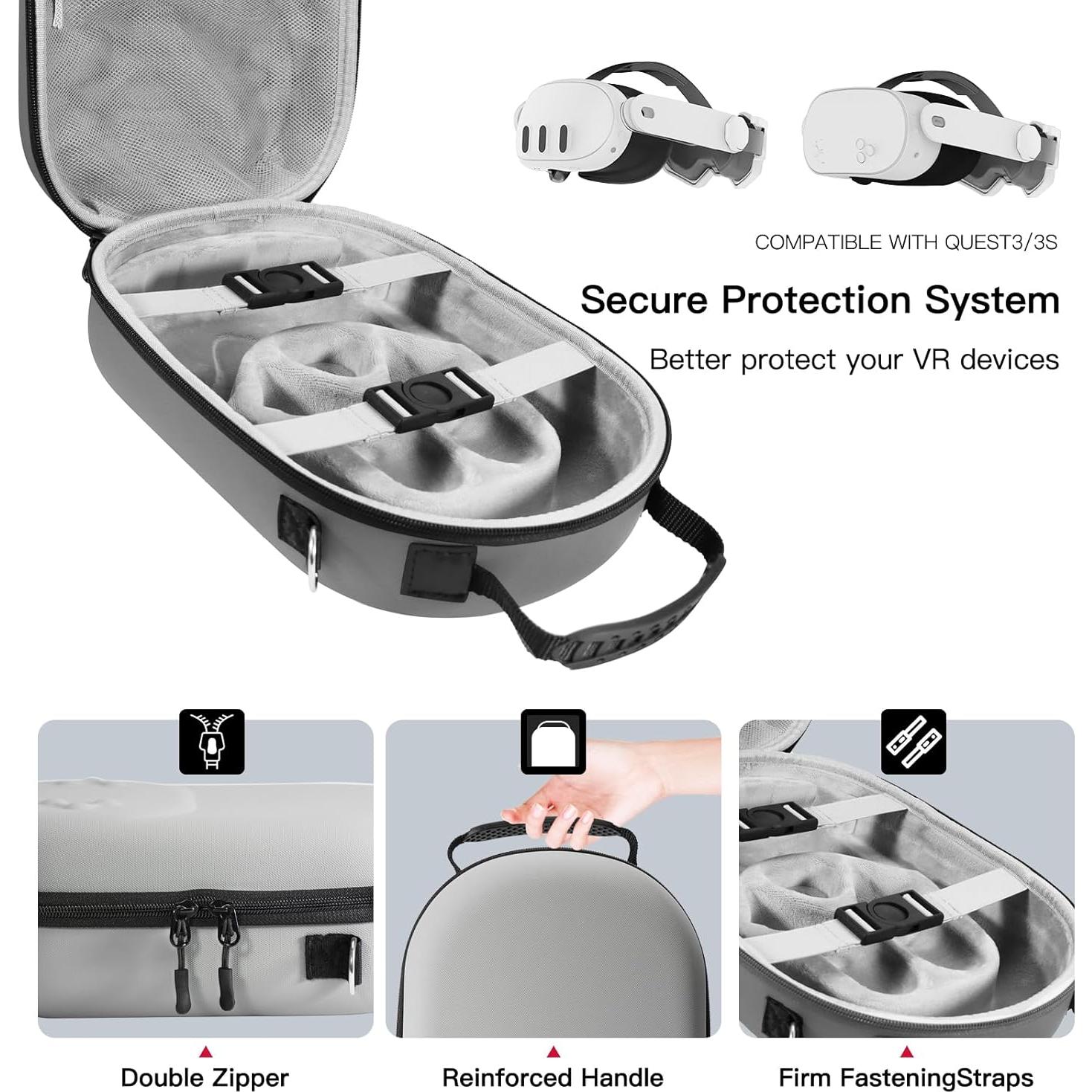 Funda rígida Bibuks para Oculus Meta Quest 3/3S - Gris