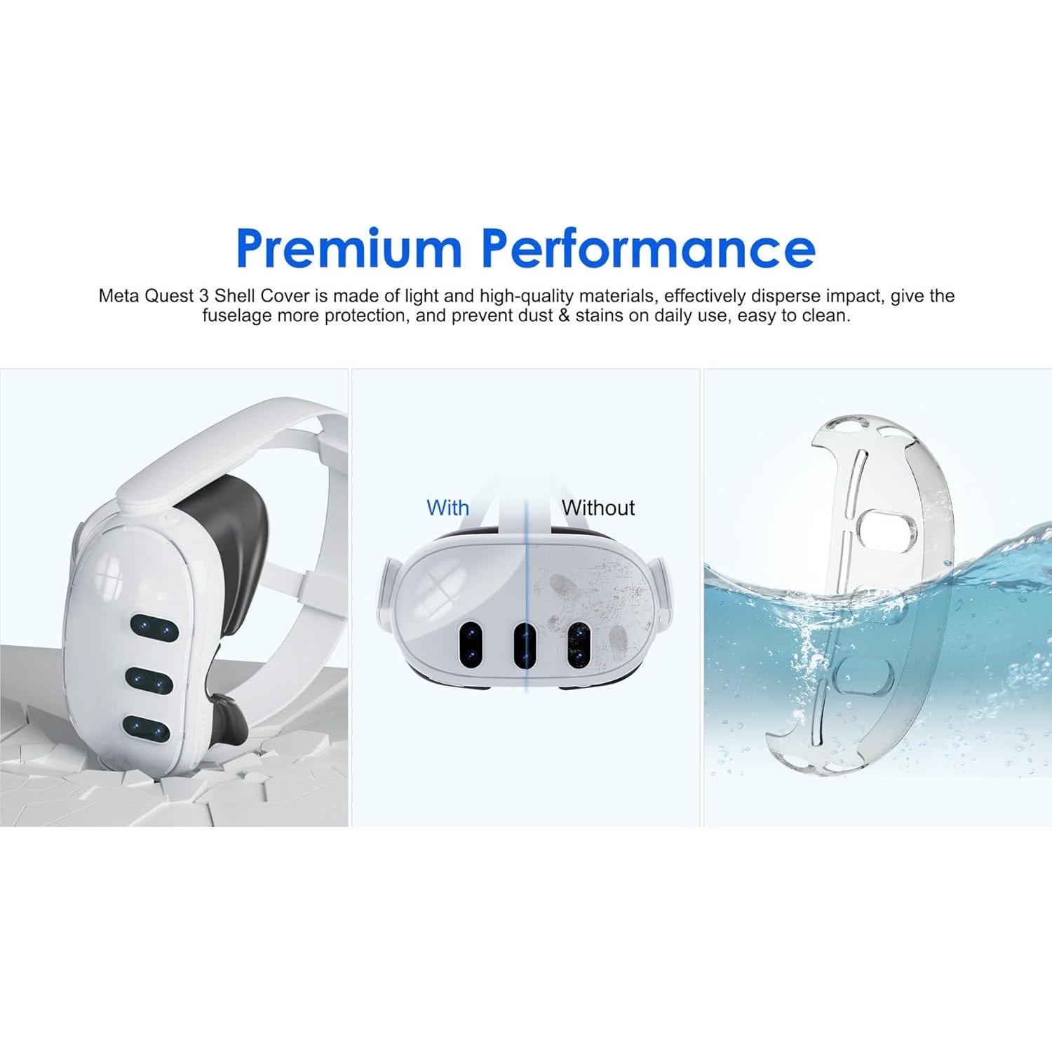 Kit de Accesorios para VR GaneTronic Quest 3 - Funda Dura y Protector