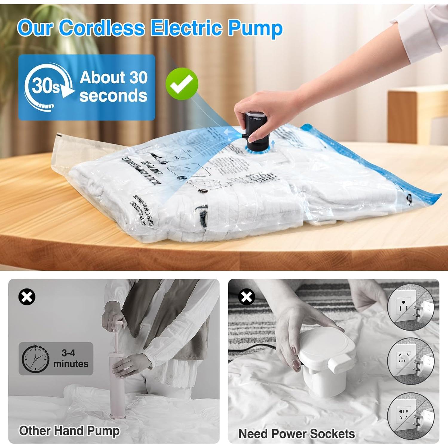 Bomba Eléctrica Inalámbrica Adworte para Bolsas al Vacío