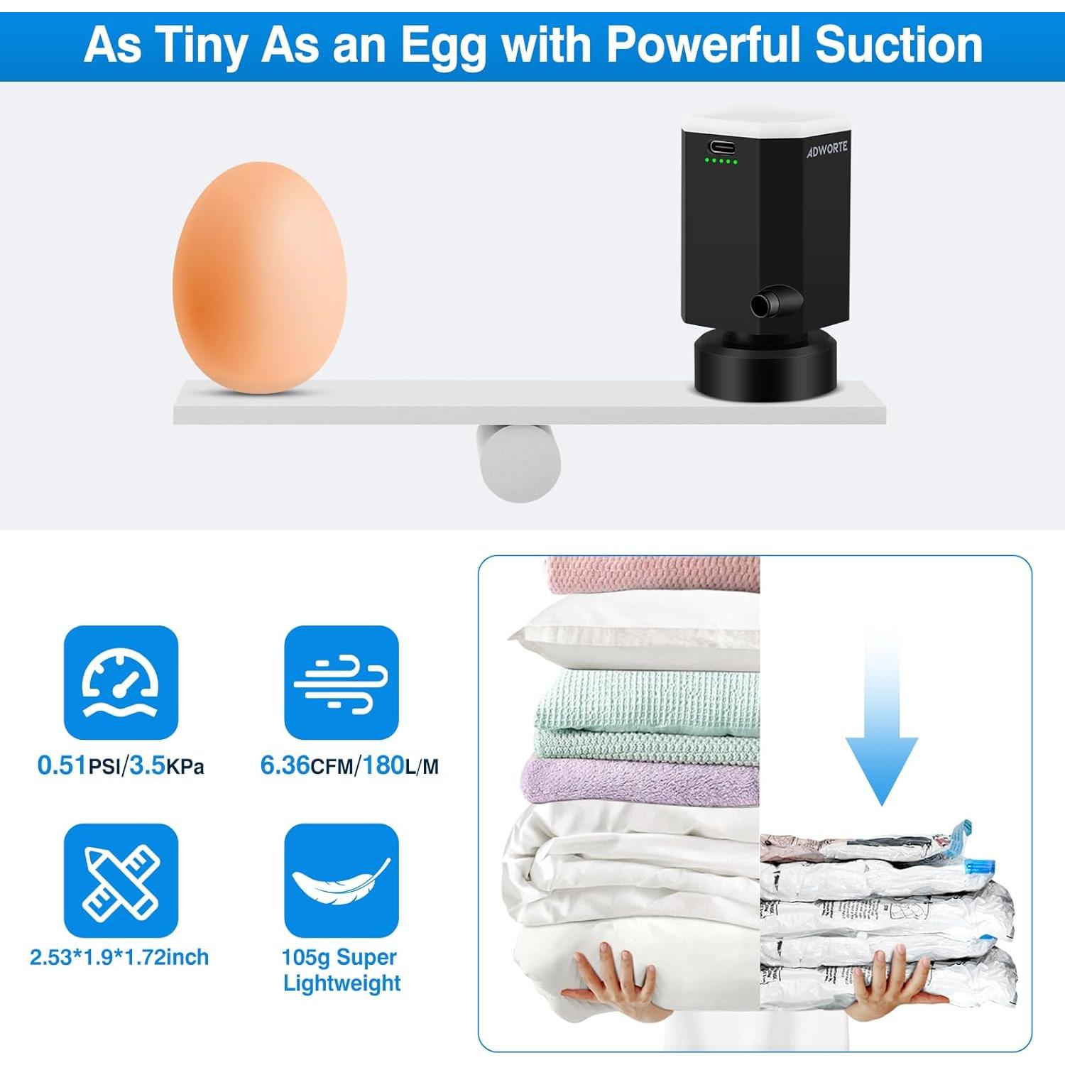 Bomba Eléctrica Inalámbrica Adworte para Bolsas al Vacío