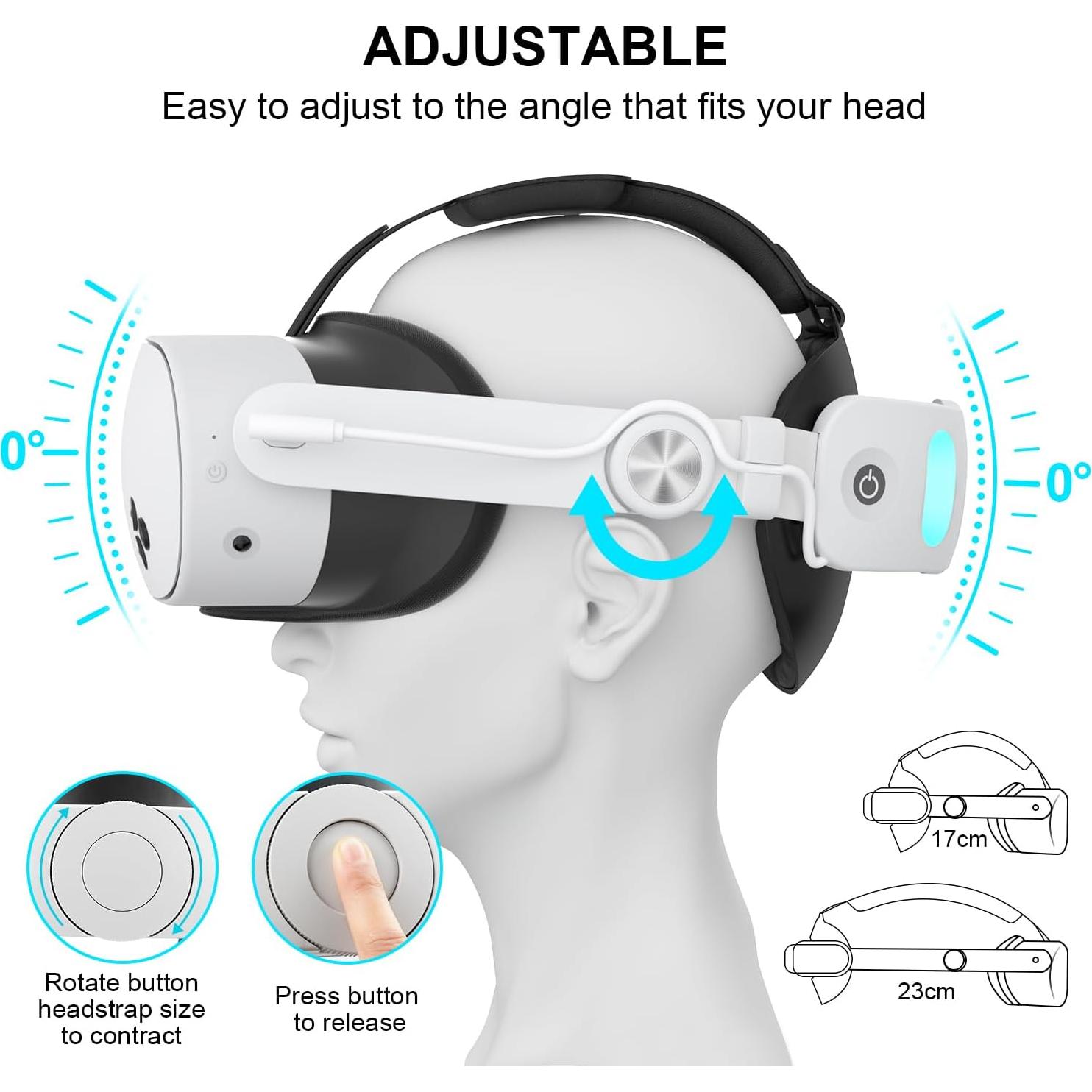 Correa de cabeza RGEEK con batería 6000mAh para Meta Quest 3S