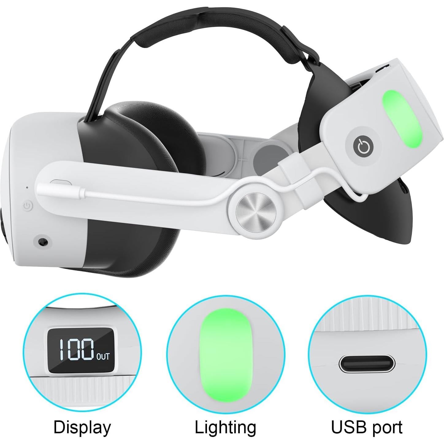 Correa de cabeza RGEEK con batería 6000mAh para Meta Quest 3S