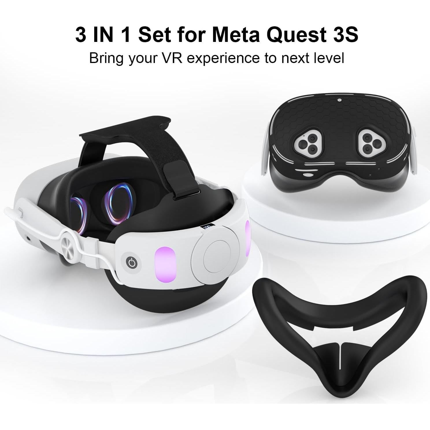 Correa de cabeza RGEEK con batería 6000mAh para Meta Quest 3S