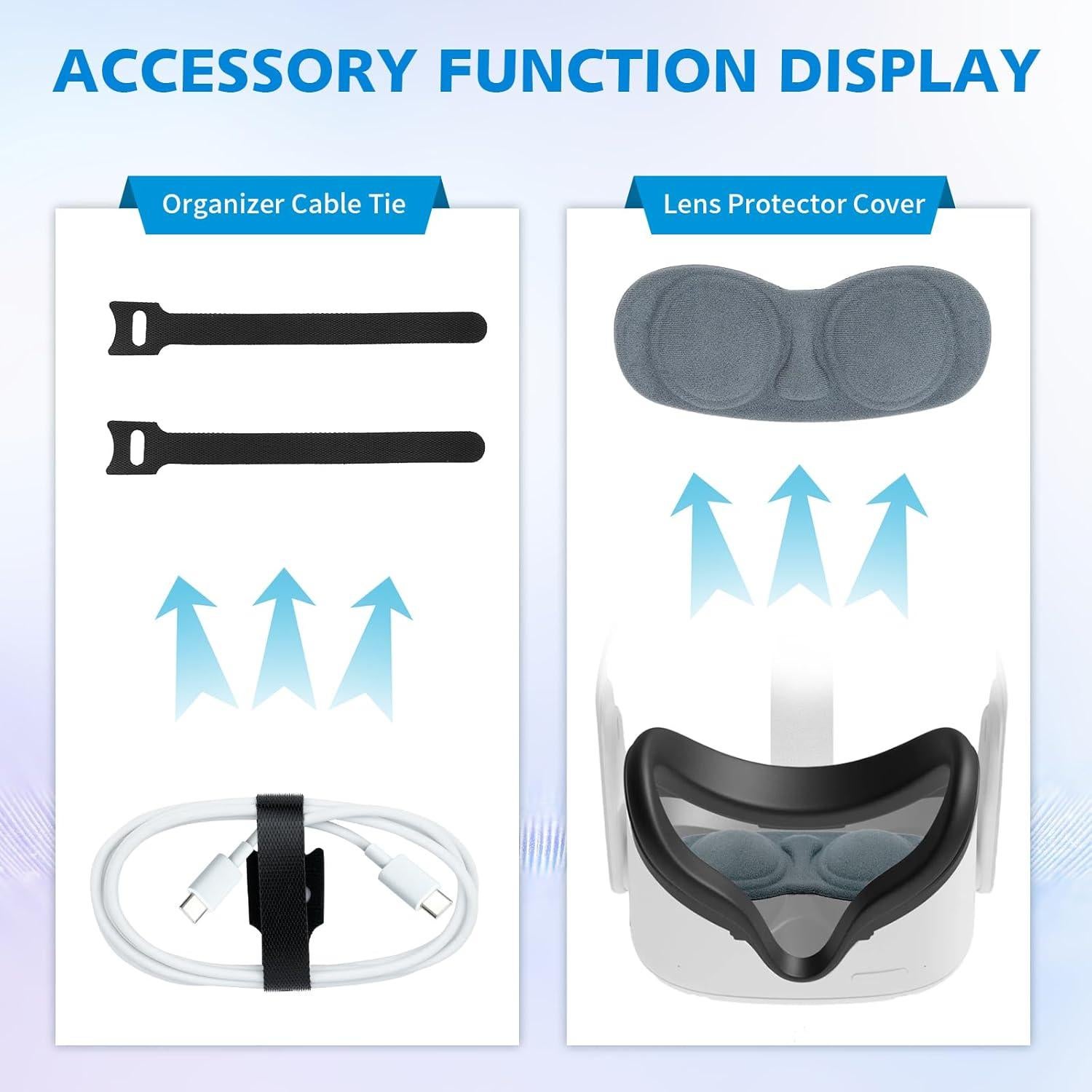 Funda Dura EUCARLOS para Meta Quest 2/3/3S con Cubierta de Lente