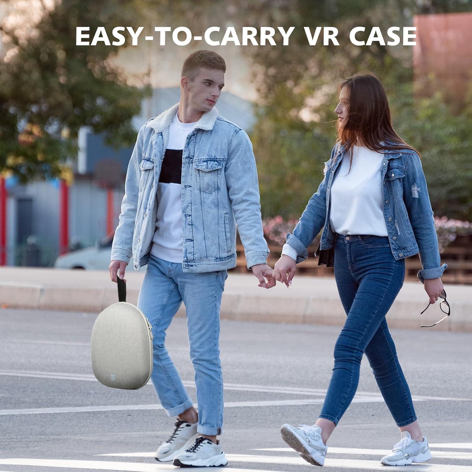 Funda Dura EUCARLOS para Meta Quest 2/3/3S con Cubierta de Lente