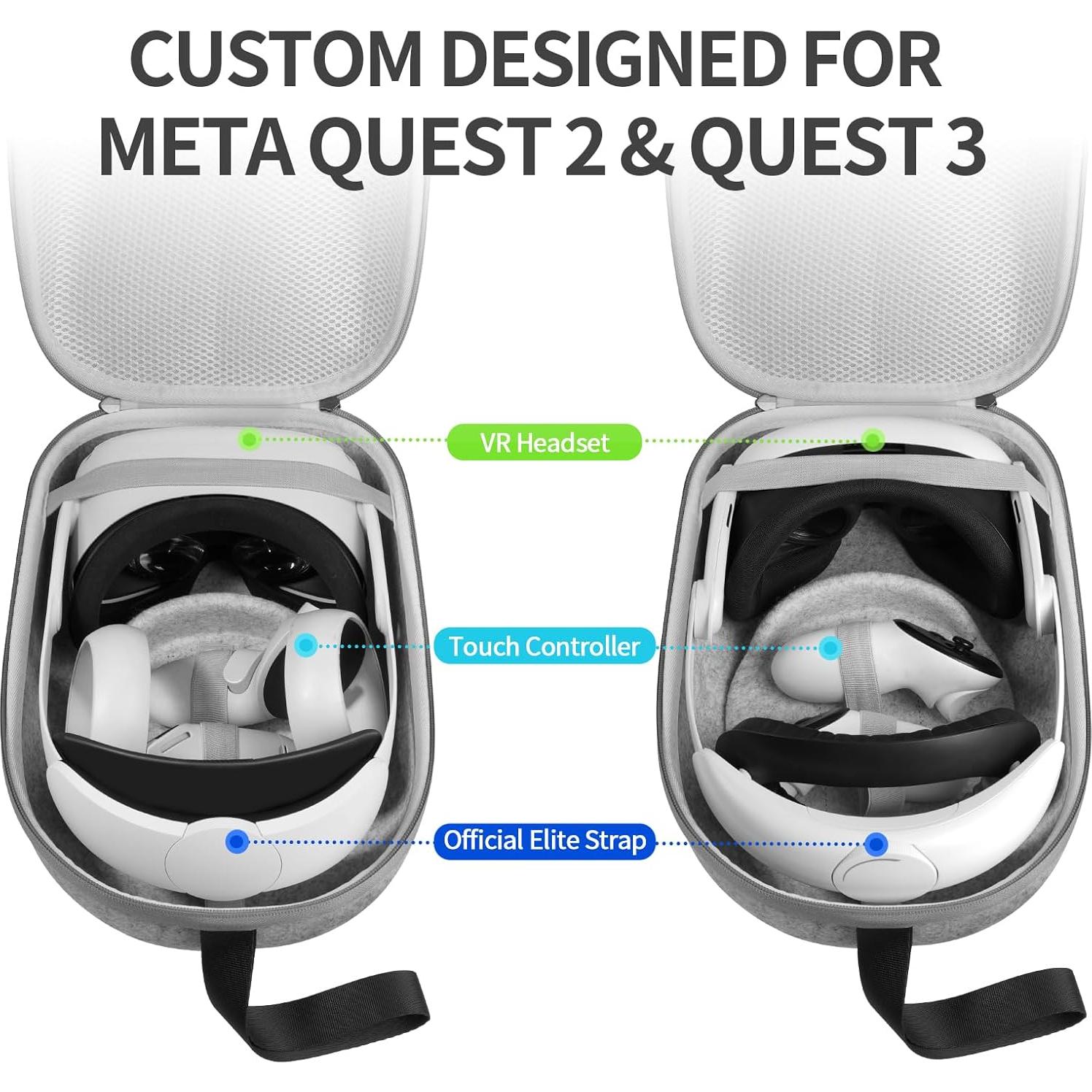 Funda de Transporte SARLAR para Oculus Meta Quest 3/2 - Ligera y Protectora