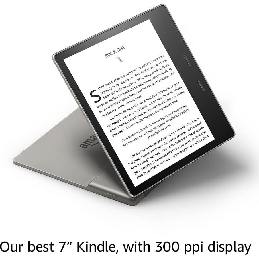International Version – AT&T – Kindle Oasis – With 7” display and page turn buttons - 32 GB, Graphite - Free 4G LTE + Wi-Fi