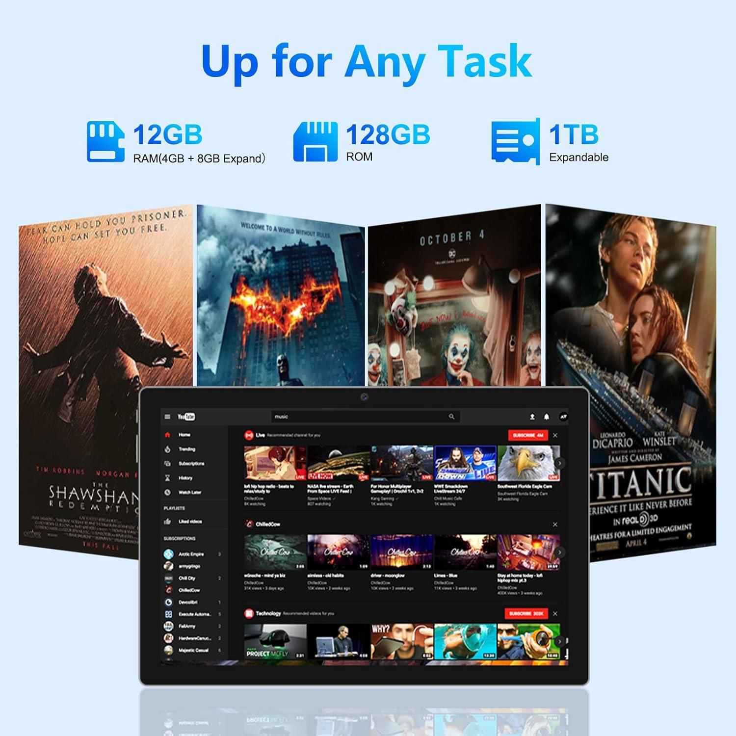 Tablet Android 14 ATMPC T10 10.1" 12GB RAM 128GB ROM