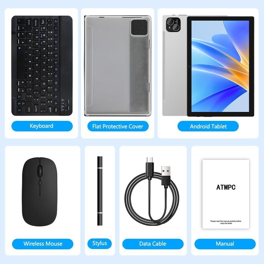 Tablet Android 14 ATMPC T10 10.1" 12GB RAM 128GB ROM