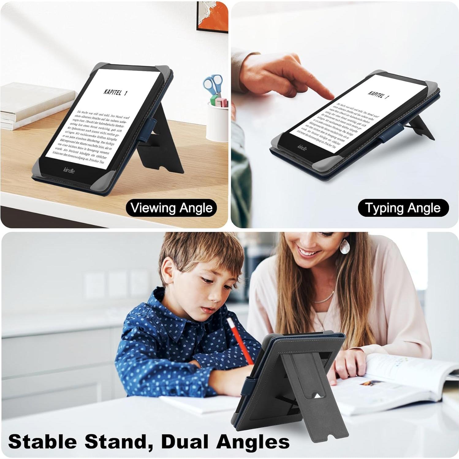 Funda Universal de Cuero SOMEI para E-Book 6-6.8" Azul