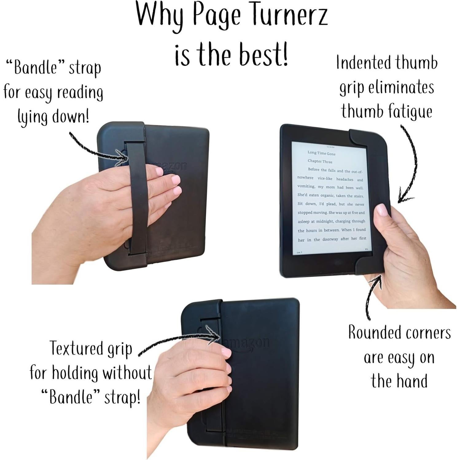 Funda Grip 5-en-1 Mount Genie para Kindle Paperwhite - Negro