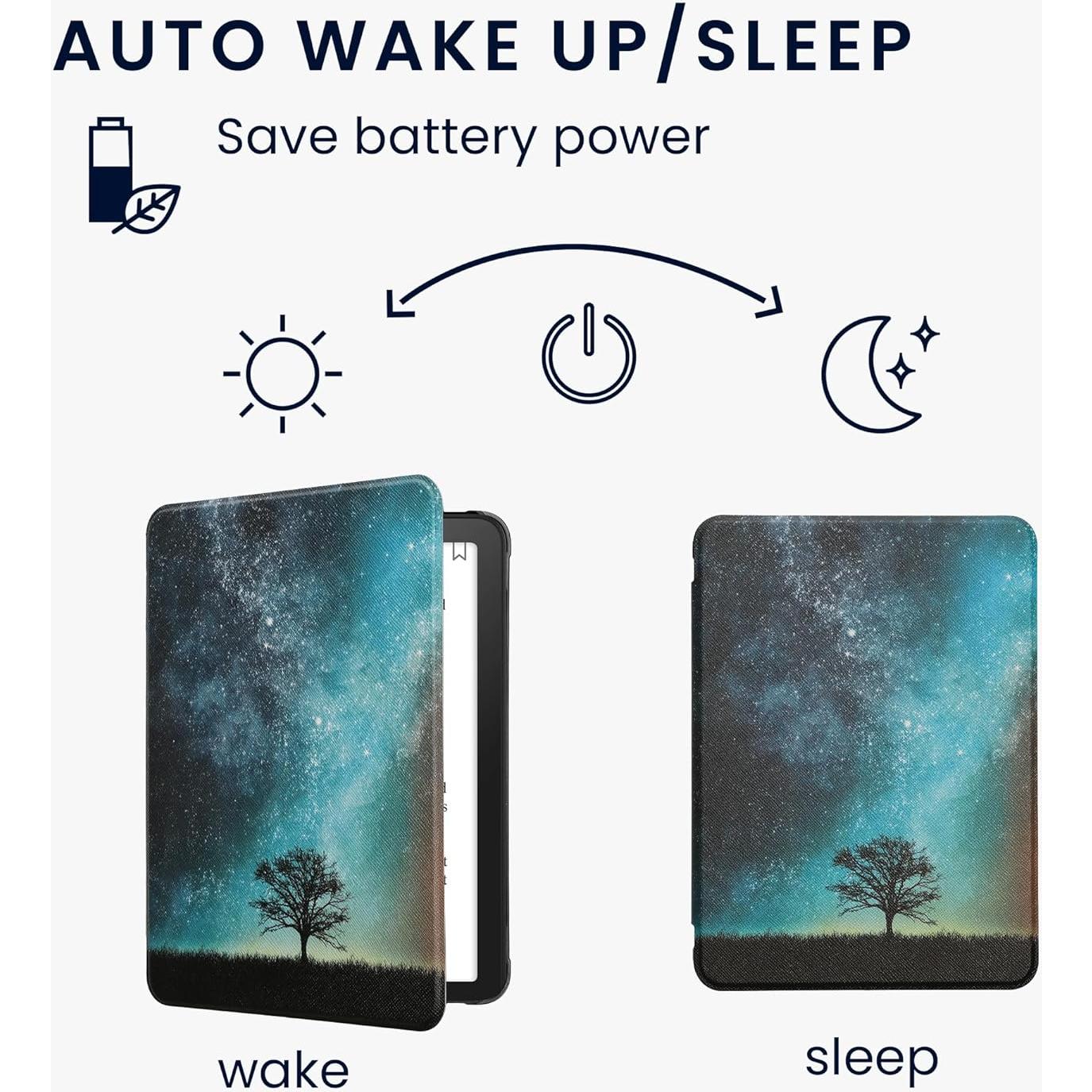 Funda kwmobile para Kindle Paperwhite 2024 - Naturaleza Cósmica